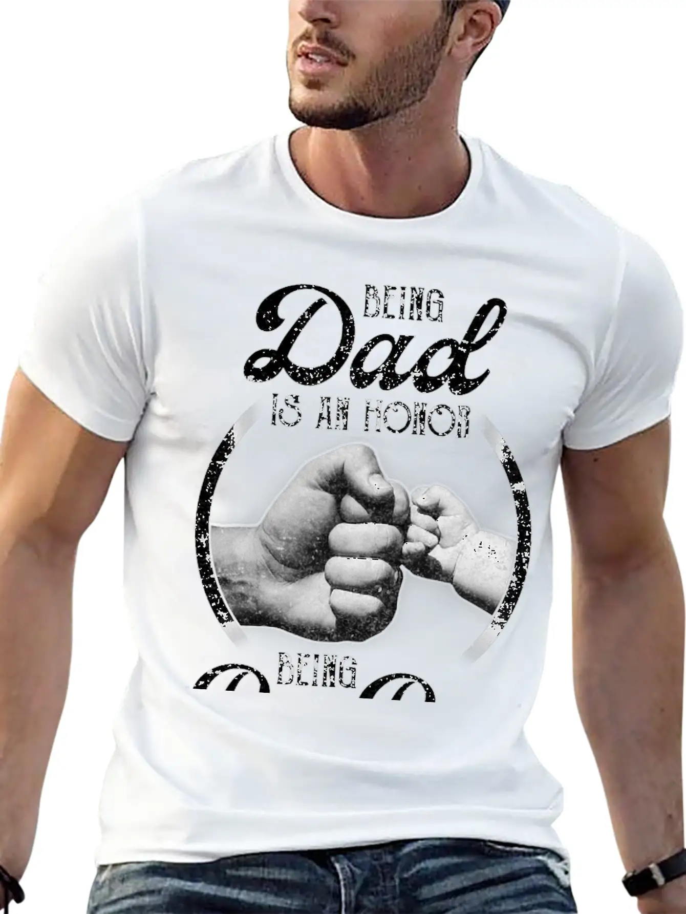 Being Dad Is An Honor Being Pop Pop Is Priceless Unisex Casual T-Shirt – Clean Design For Daily Comfort