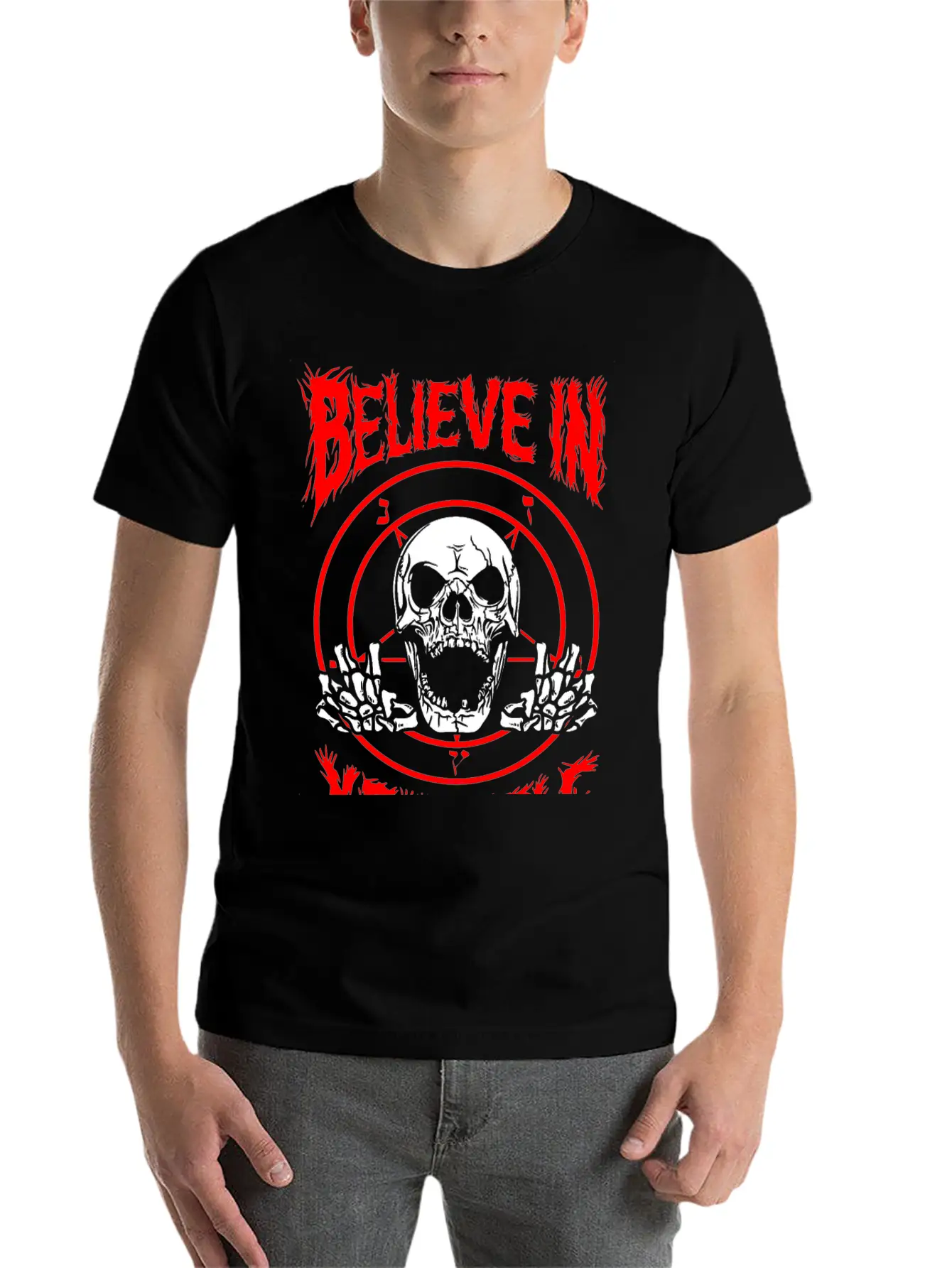 Believe In Yourself Death Metal Unisex Casual T-Shirt – Clean Design For Daily Comfort