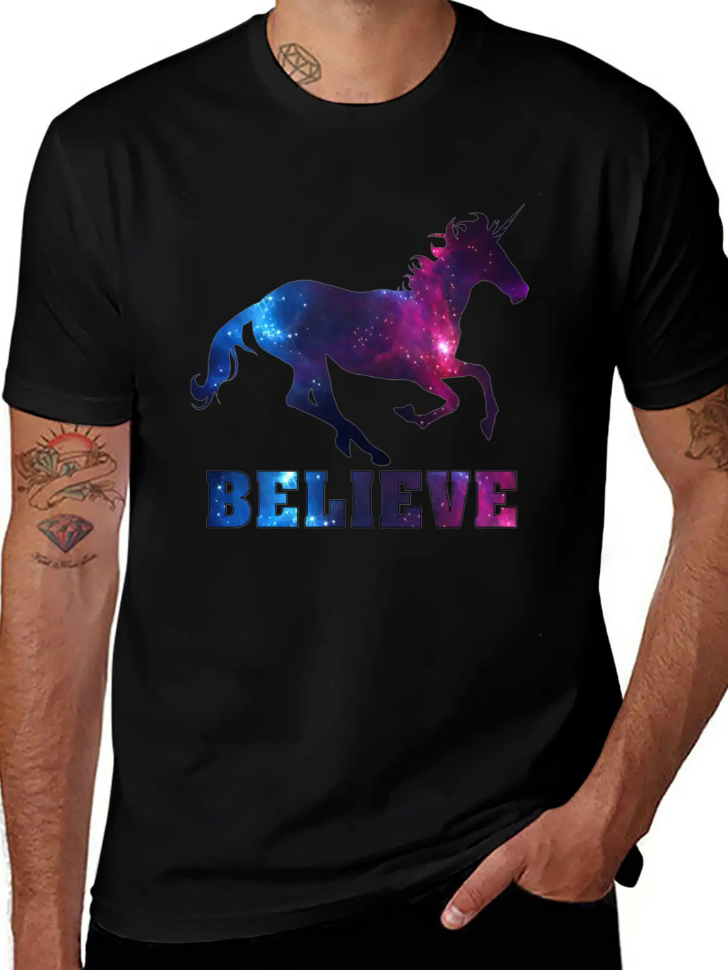 Believe Unicorn Universe 7 Breathable Soft Cotton T-Shirt – Timeless Casual Look