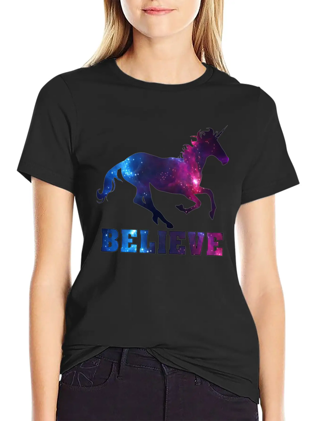 Believe Unicorn Universe 7 Breathable Soft Cotton T-Shirt – Timeless Casual Look