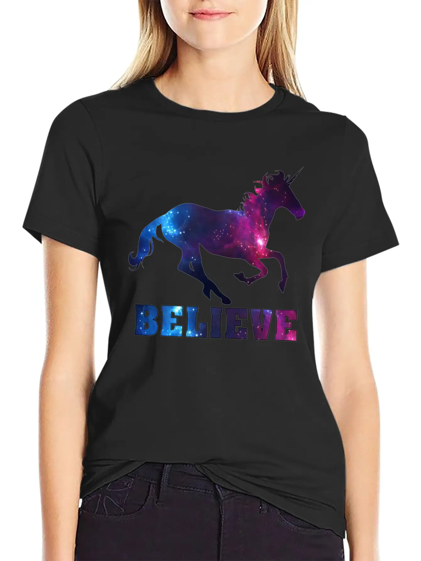 Believe Unicorn Universe 7 Breathable Soft Cotton T-Shirt – Timeless Casual Look