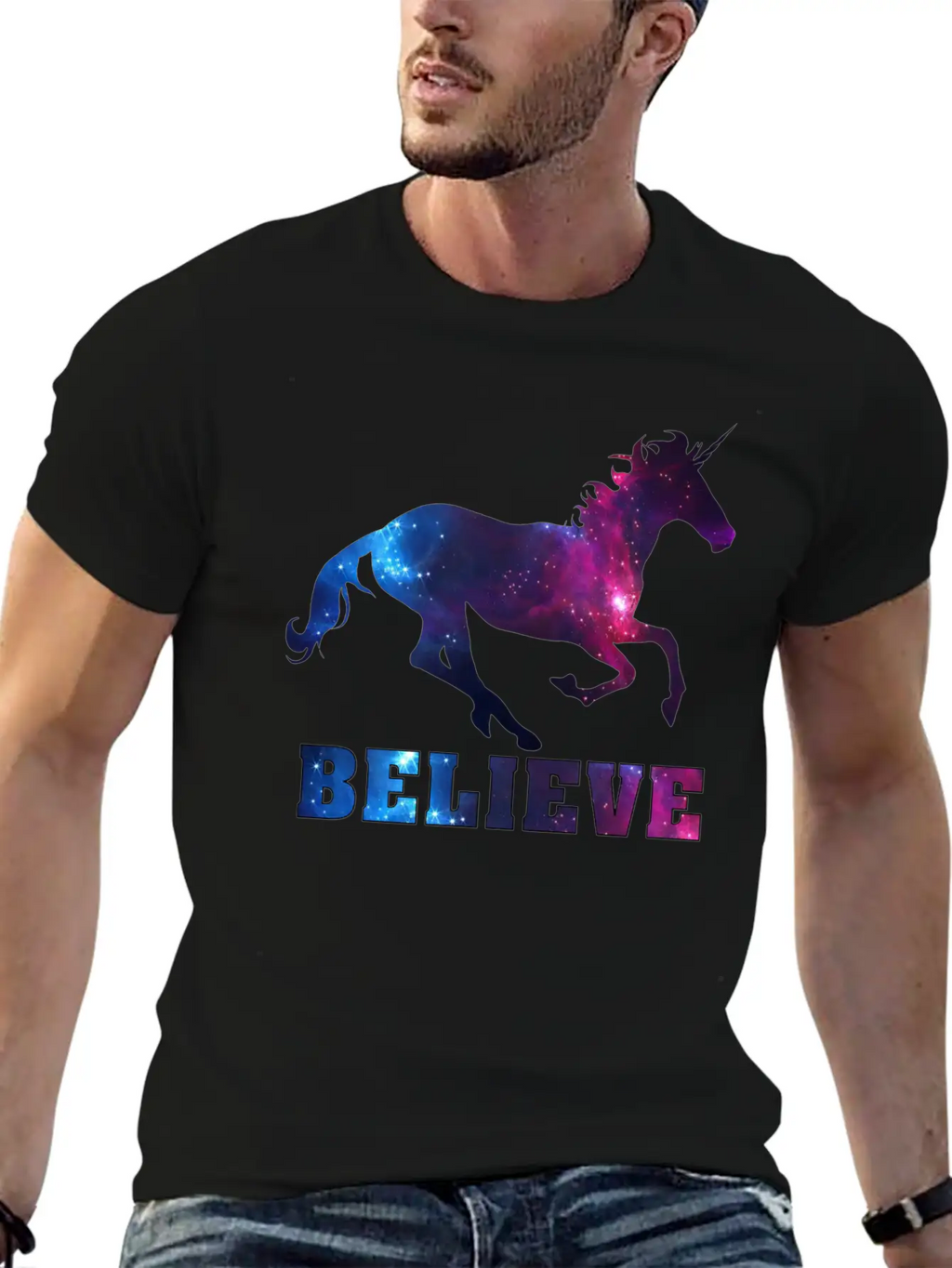 Believe Unicorn Universe 7 Breathable Soft Cotton T-Shirt – Timeless Casual Look
