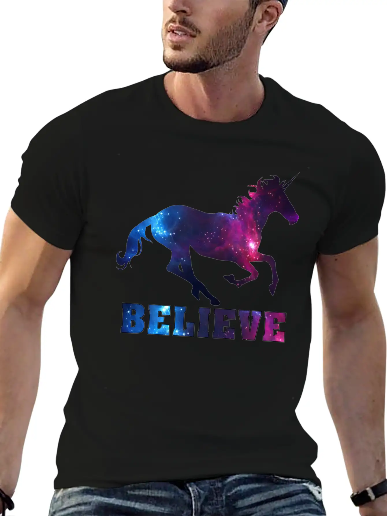 Believe Unicorn Universe 7 Breathable Soft Cotton T-Shirt – Timeless Casual Look
