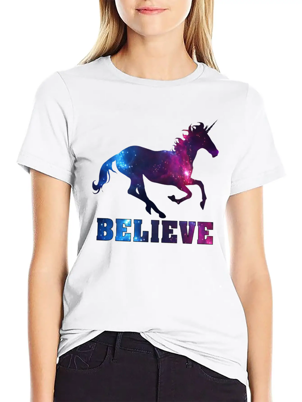 Believe Unicorn Universe 7 Breathable Soft Cotton T-Shirt – Timeless Casual Look