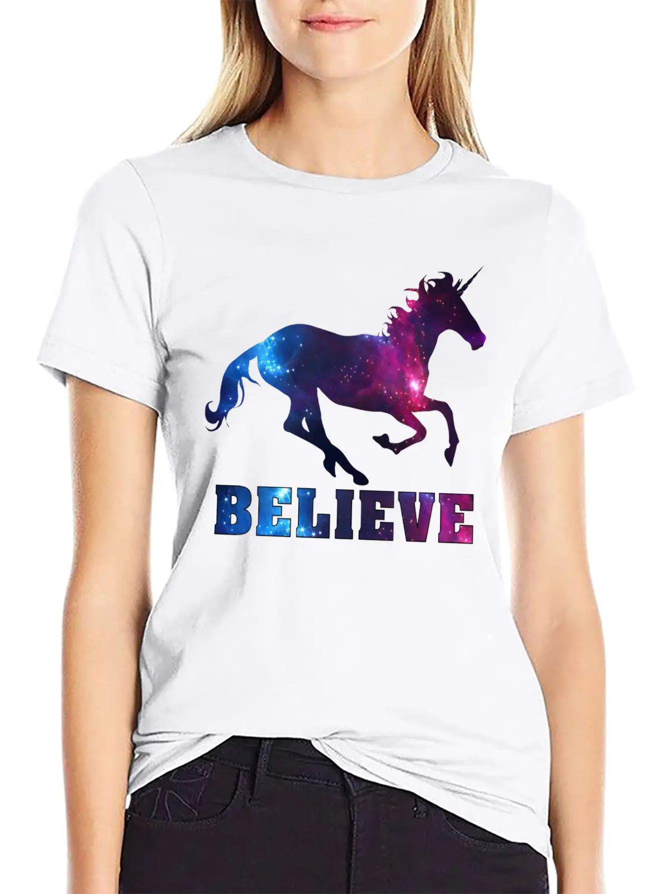 Believe Unicorn Universe 7 Breathable Soft Cotton T-Shirt – Timeless Casual Look