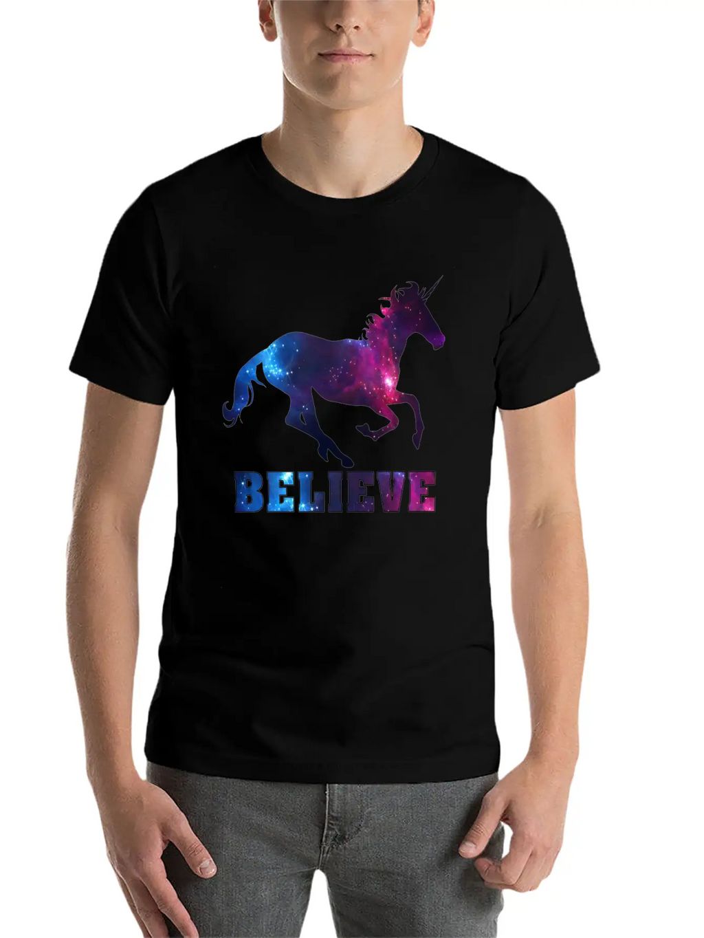 Believe Unicorn Universe 7 Breathable Soft Cotton T-Shirt – Timeless Casual Look
