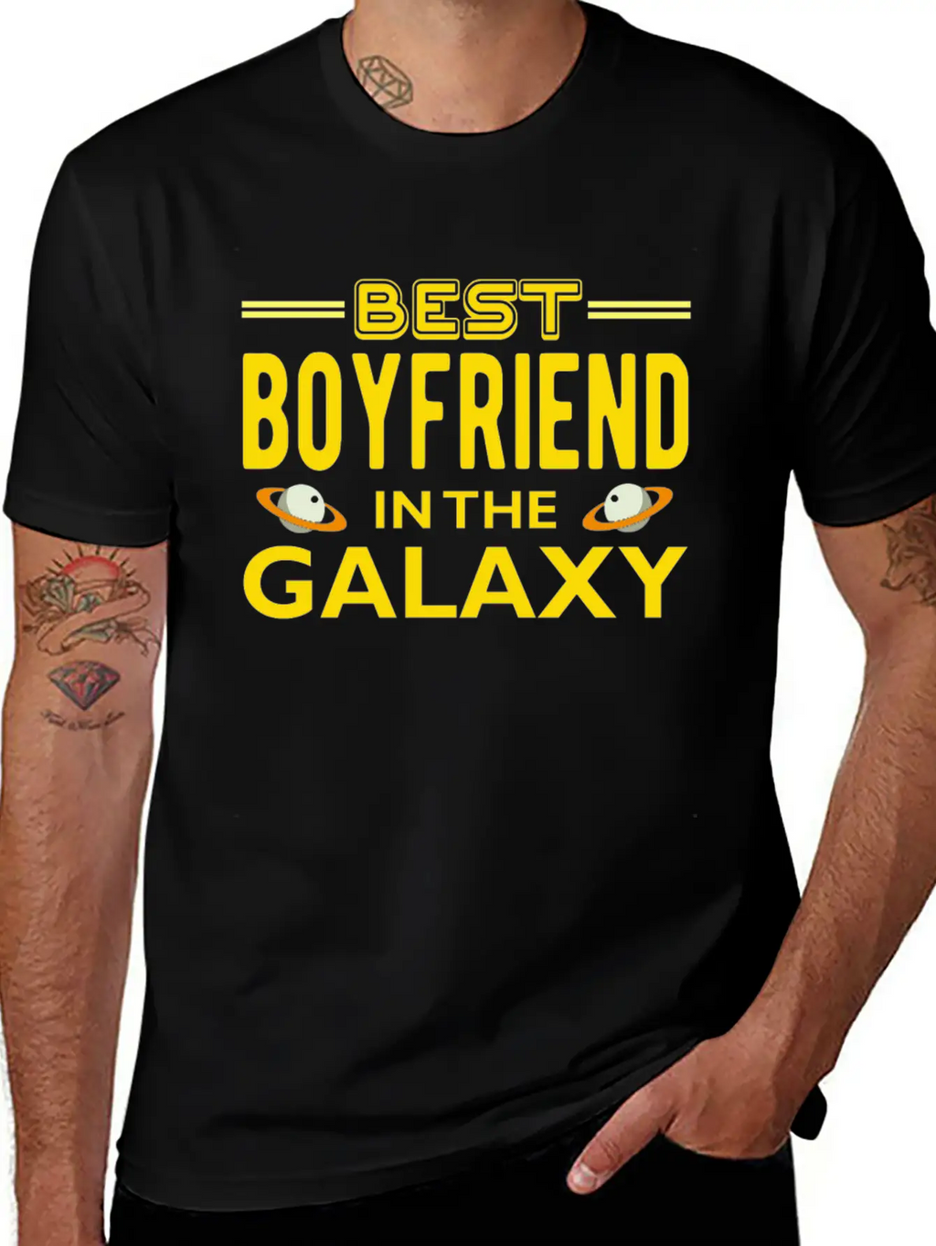 Best Boyfriend In The Galaxy T Shirt Casual Graphic T-Shirt – Simple And Comfortable Daily Wear