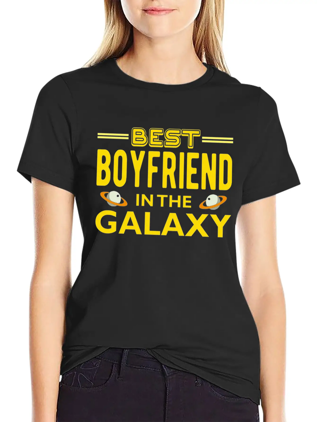 Best Boyfriend In The Galaxy T Shirt Casual Graphic T-Shirt – Simple And Comfortable Daily Wear