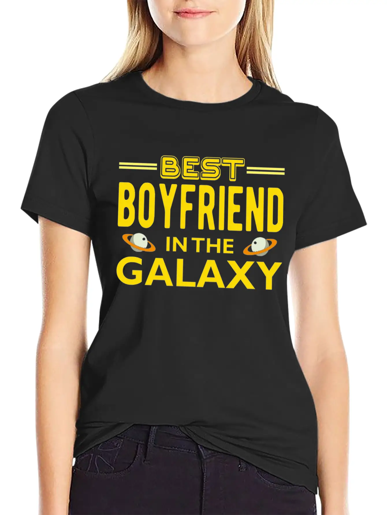 Best Boyfriend In The Galaxy T Shirt Casual Graphic T-Shirt – Simple And Comfortable Daily Wear
