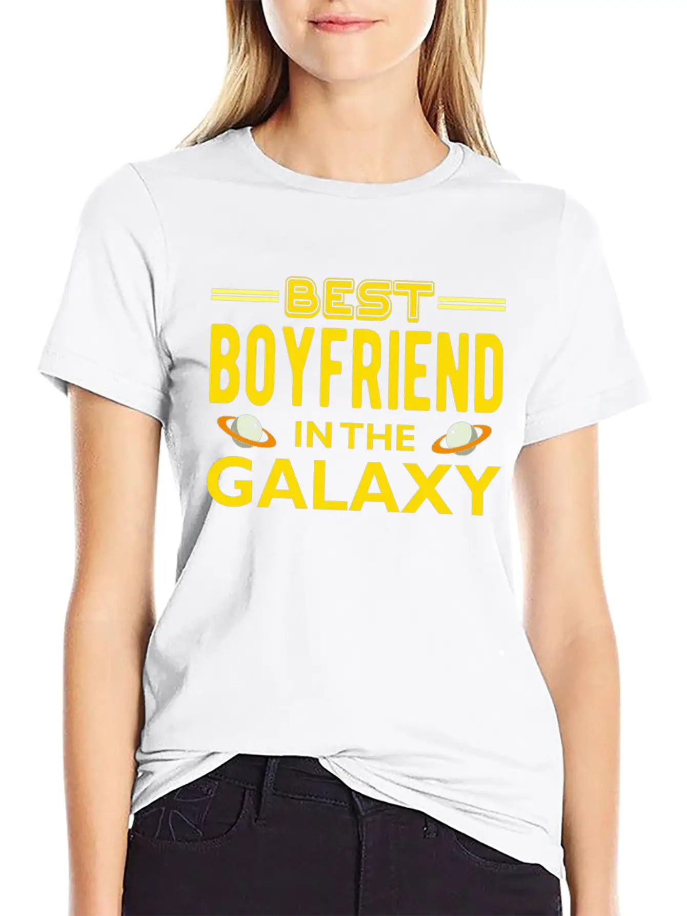 Best Boyfriend In The Galaxy T Shirt Casual Graphic T-Shirt – Simple And Comfortable Daily Wear