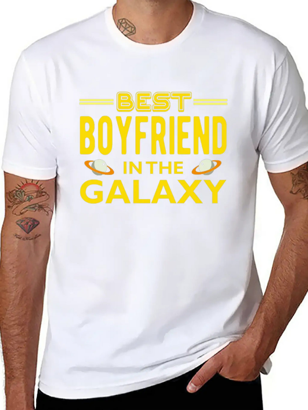 Best Boyfriend In The Galaxy T Shirt Casual Graphic T-Shirt – Simple And Comfortable Daily Wear