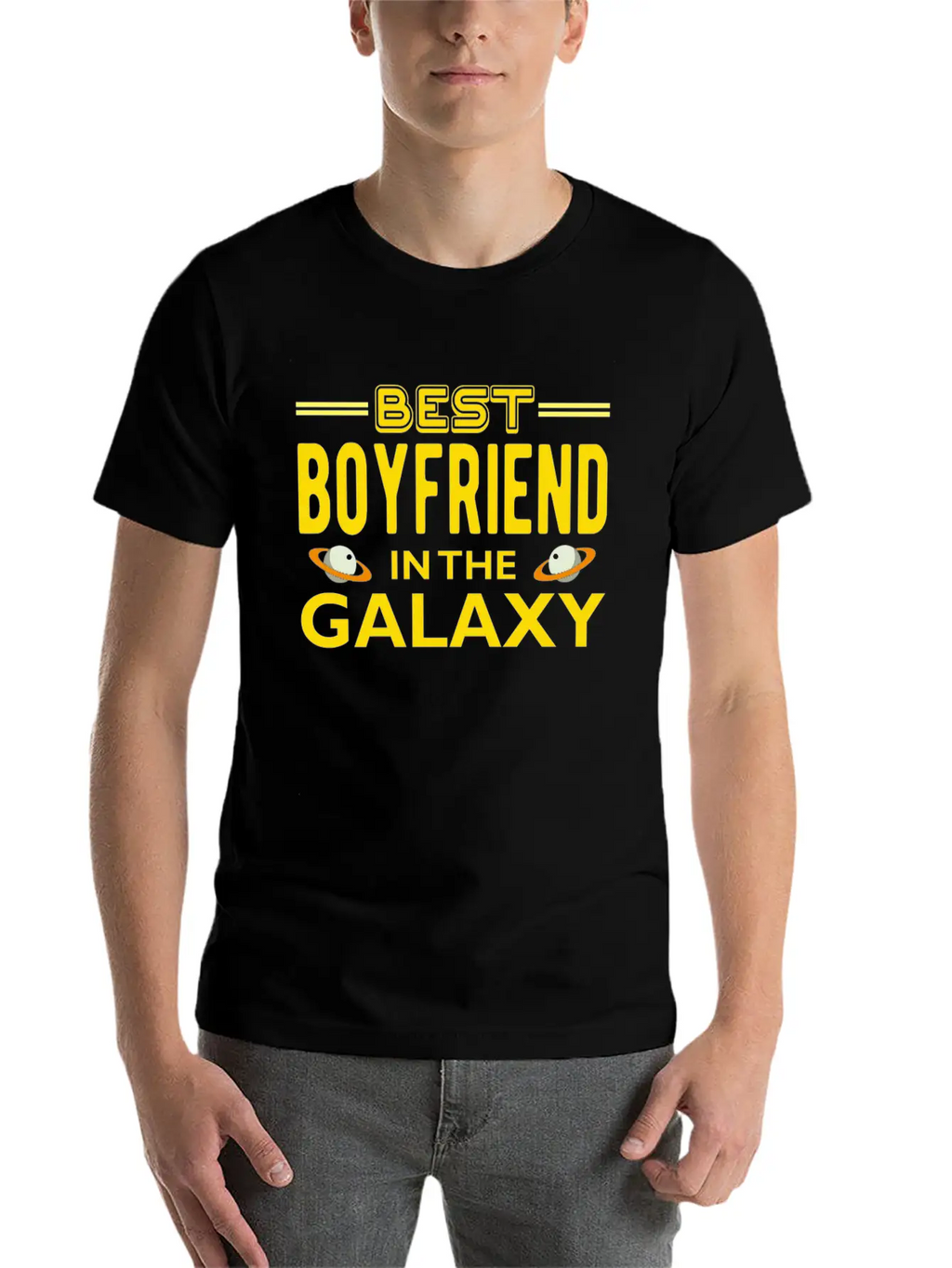 Best Boyfriend In The Galaxy T Shirt Casual Graphic T-Shirt – Simple And Comfortable Daily Wear