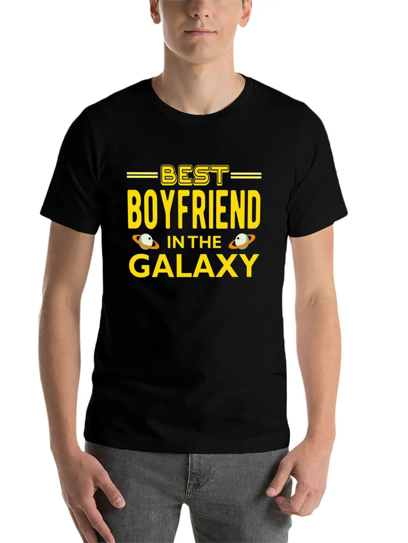 Best Boyfriend In The Galaxy T Shirt Casual Graphic T-Shirt – Simple And Comfortable Daily Wear