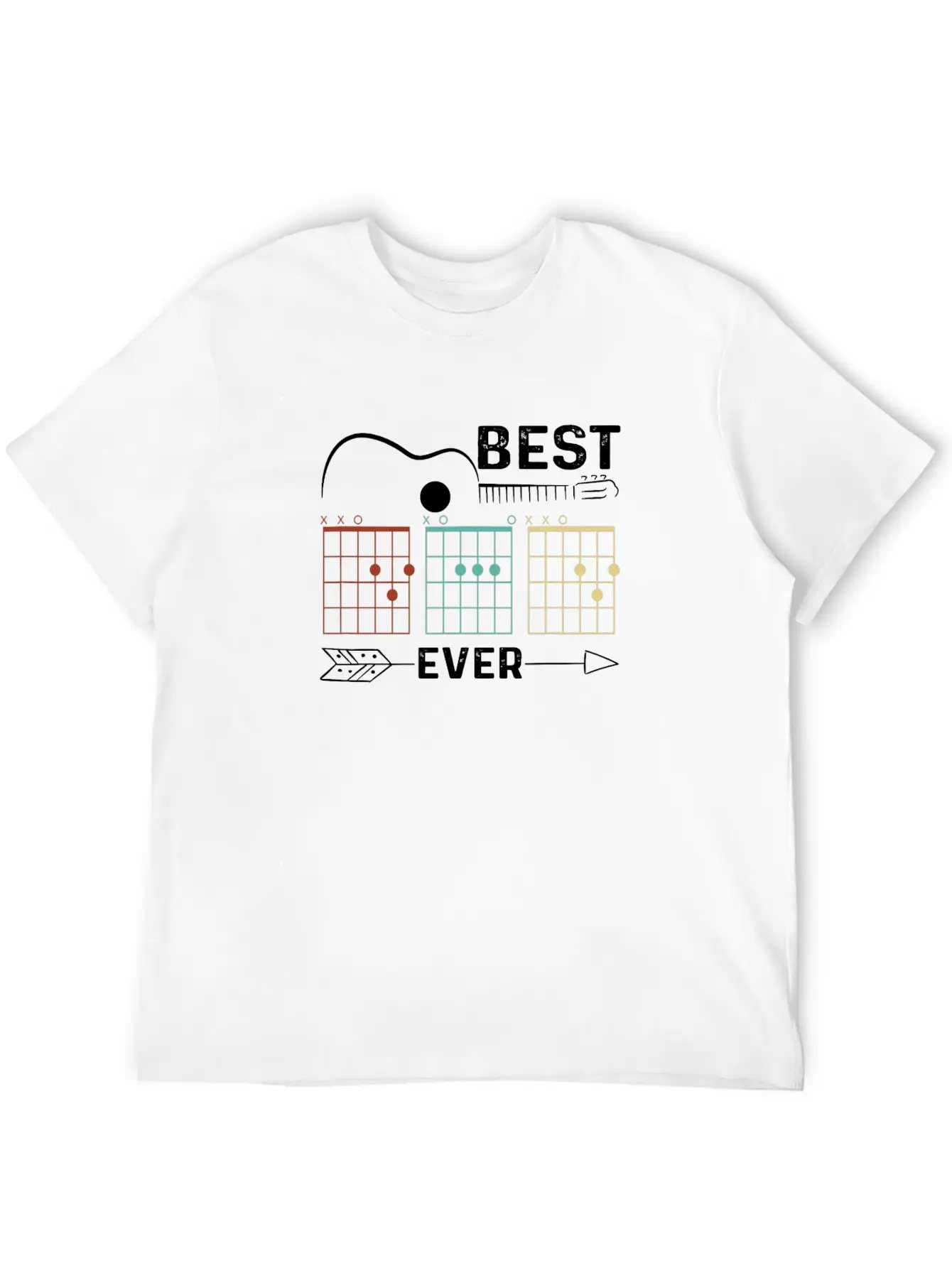 Best Dad Ever Chord Guitar Guitarist Father's Day Unisex Casual T-Shirt – Clean Design For Daily Comfort