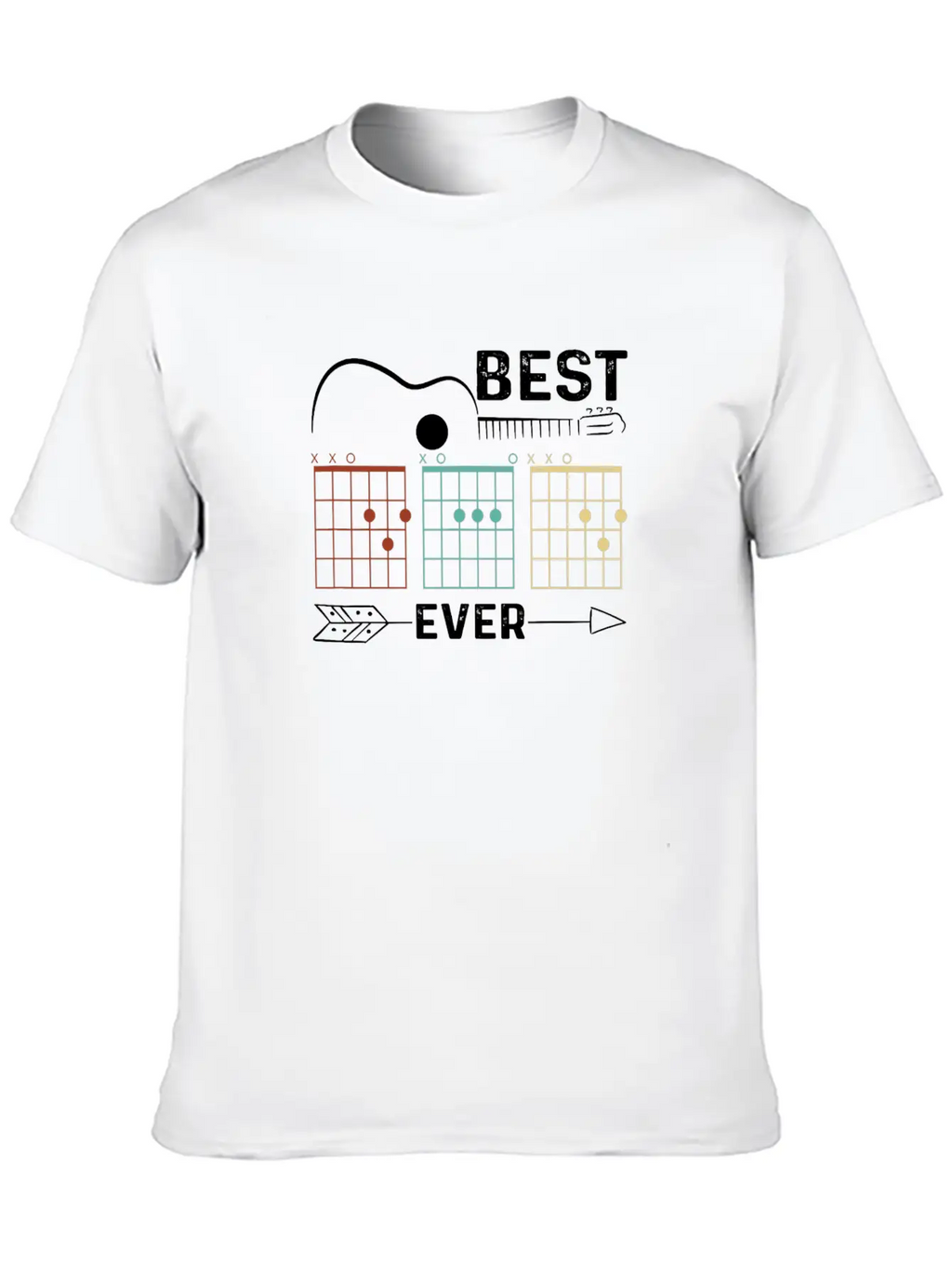 Best Dad Ever Chord Guitar Guitarist Father's Day Unisex Casual T-Shirt – Clean Design For Daily Comfort