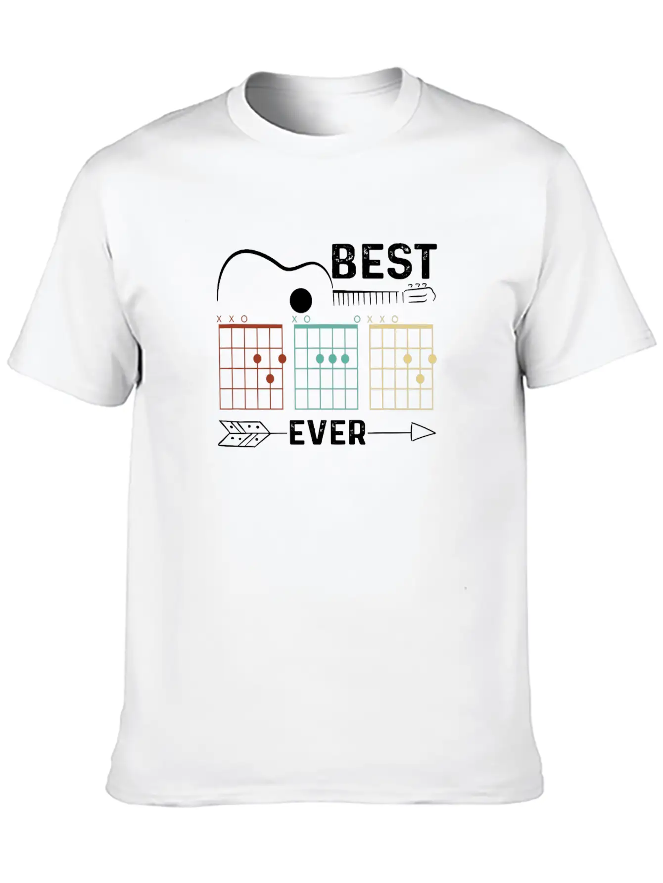 Best Dad Ever Chord Guitar Guitarist Father's Day Unisex Casual T-Shirt – Clean Design For Daily Comfort