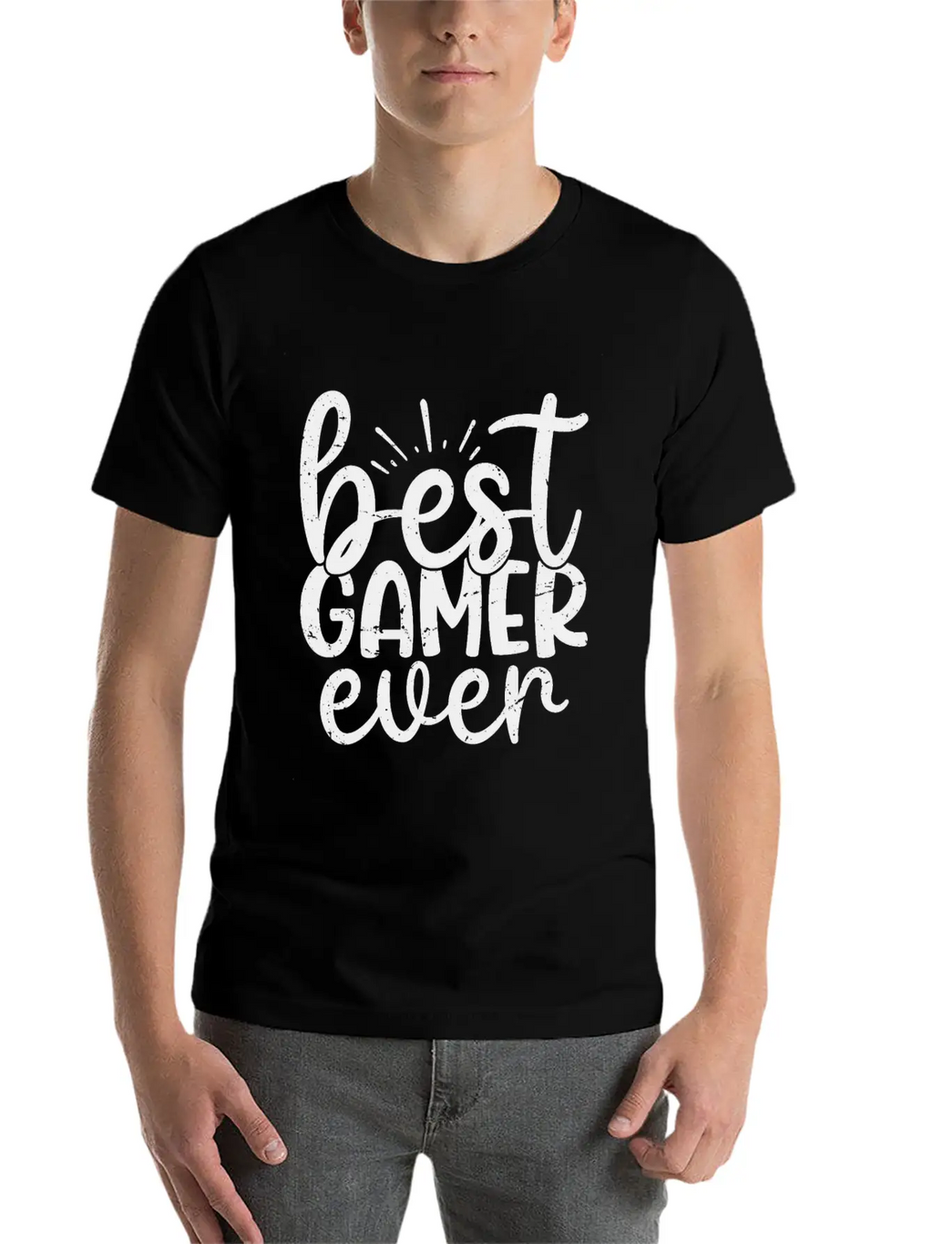 Best Gamer Ever T-Shirt Casual Graphic T-Shirt – Simple And Comfortable Daily Wear