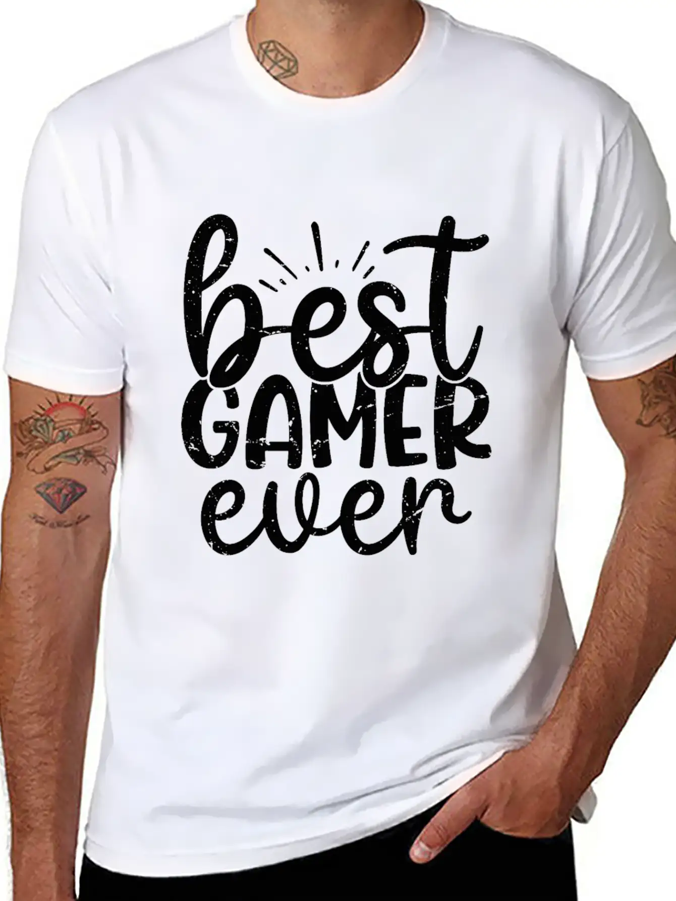 Best Gamer Ever T-Shirt Casual Graphic T-Shirt – Simple And Comfortable Daily Wear
