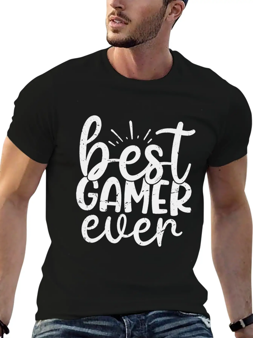 Best Gamer Ever T-Shirt Casual Graphic T-Shirt – Simple And Comfortable Daily Wear