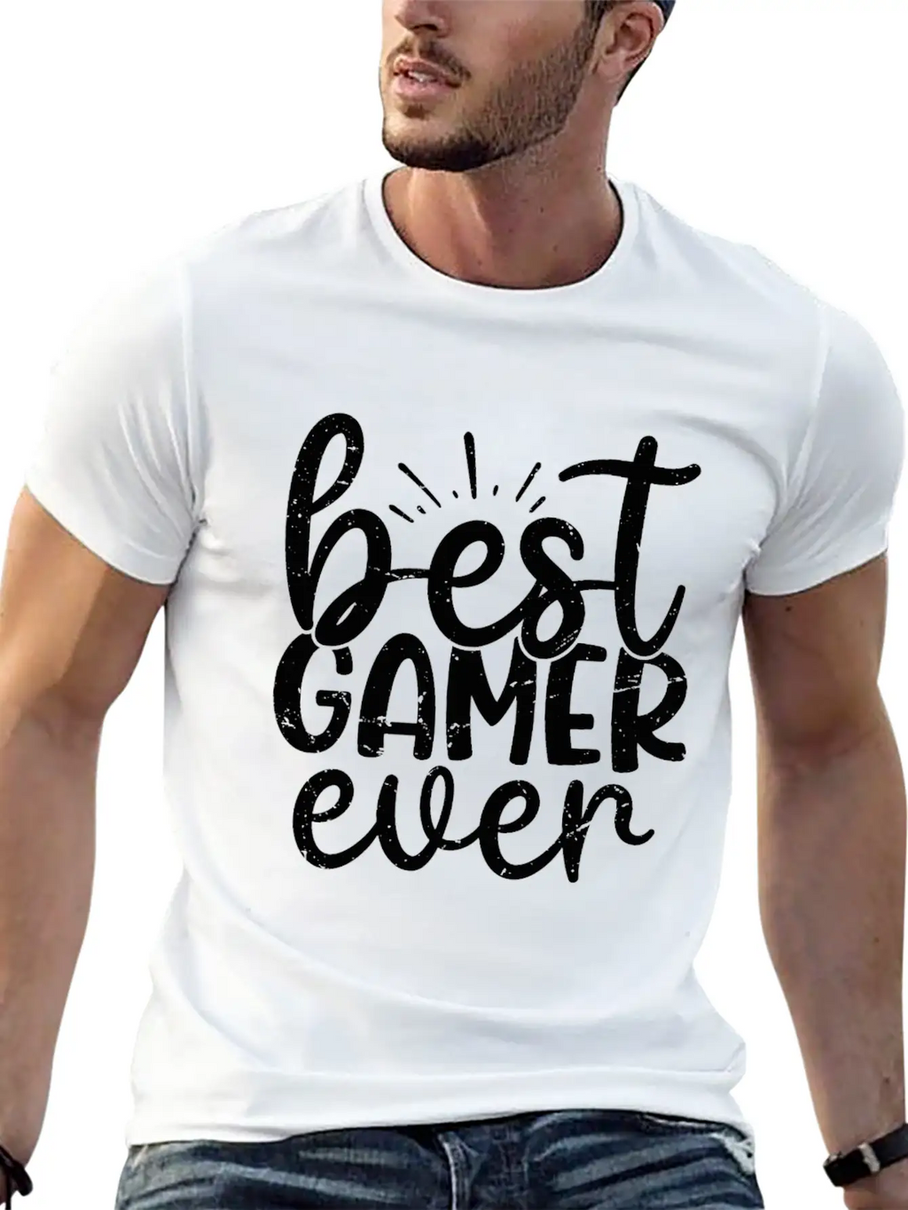 Best Gamer Ever T-Shirt Casual Graphic T-Shirt – Simple And Comfortable Daily Wear