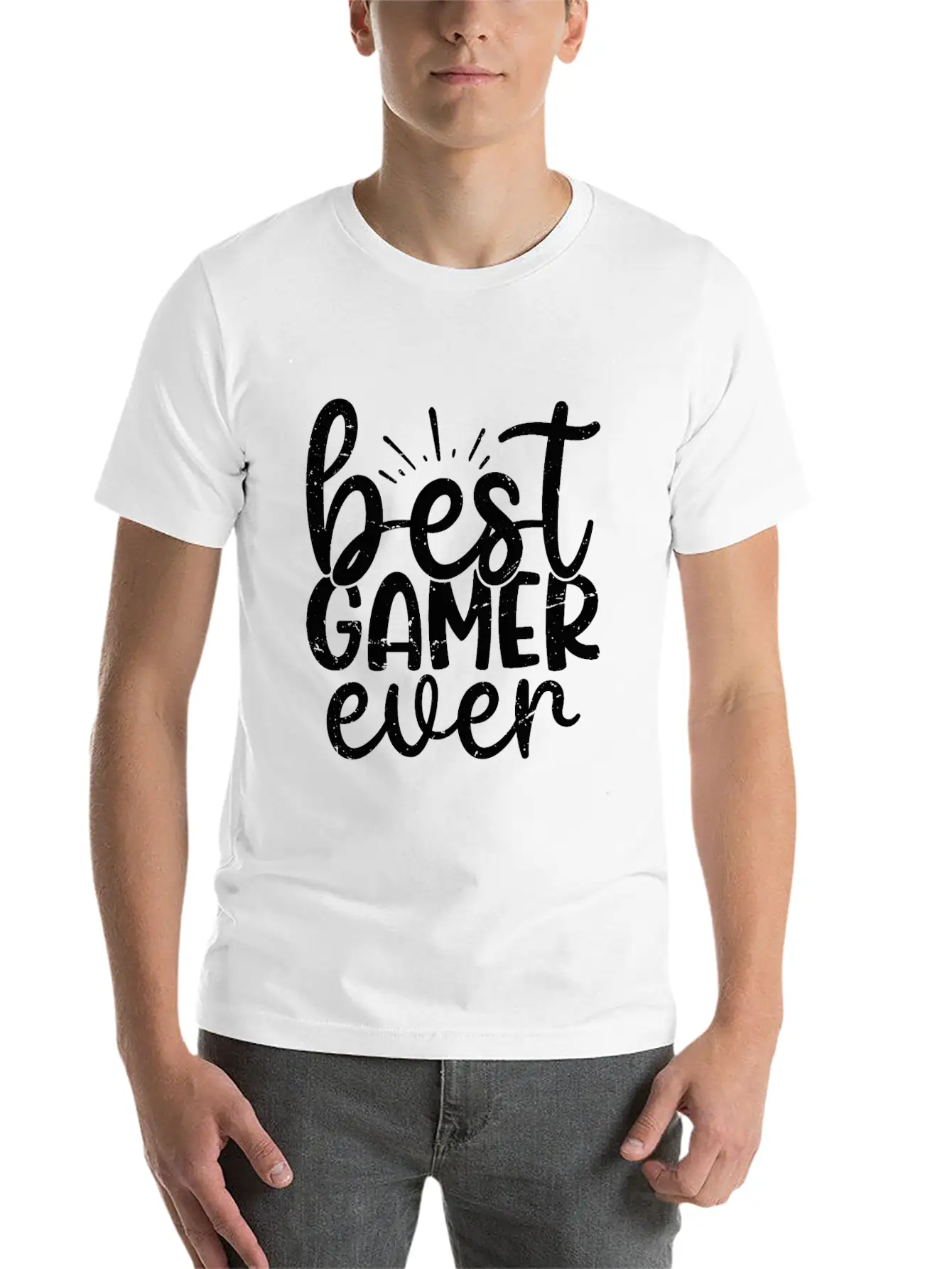 Best Gamer Ever T-Shirt Casual Graphic T-Shirt – Simple And Comfortable Daily Wear