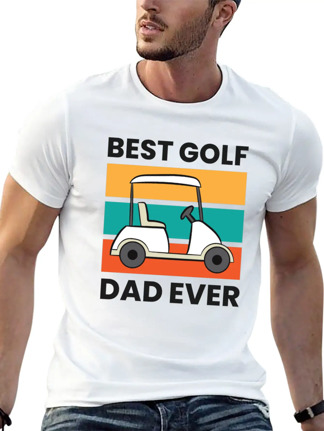 Best Golf Dad Ever Papa Father Funny Golfing Unisex Short Sleeve Soft Cotton T-Shirt – Casual Everyday Wear