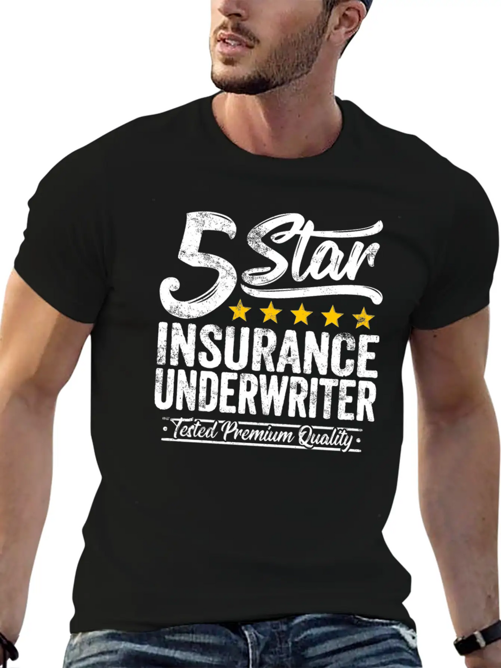 Best Insurance Underwriter Gift 5 Star Workmate Breathable Soft Cotton T-Shirt – Timeless Casual Look