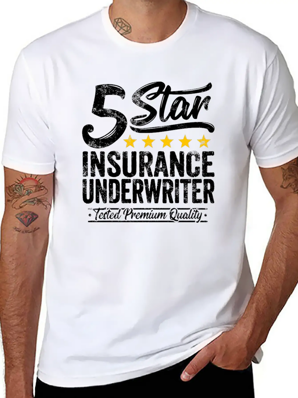 Best Insurance Underwriter Gift 5 Star Workmate Breathable Soft Cotton T-Shirt – Timeless Casual Look