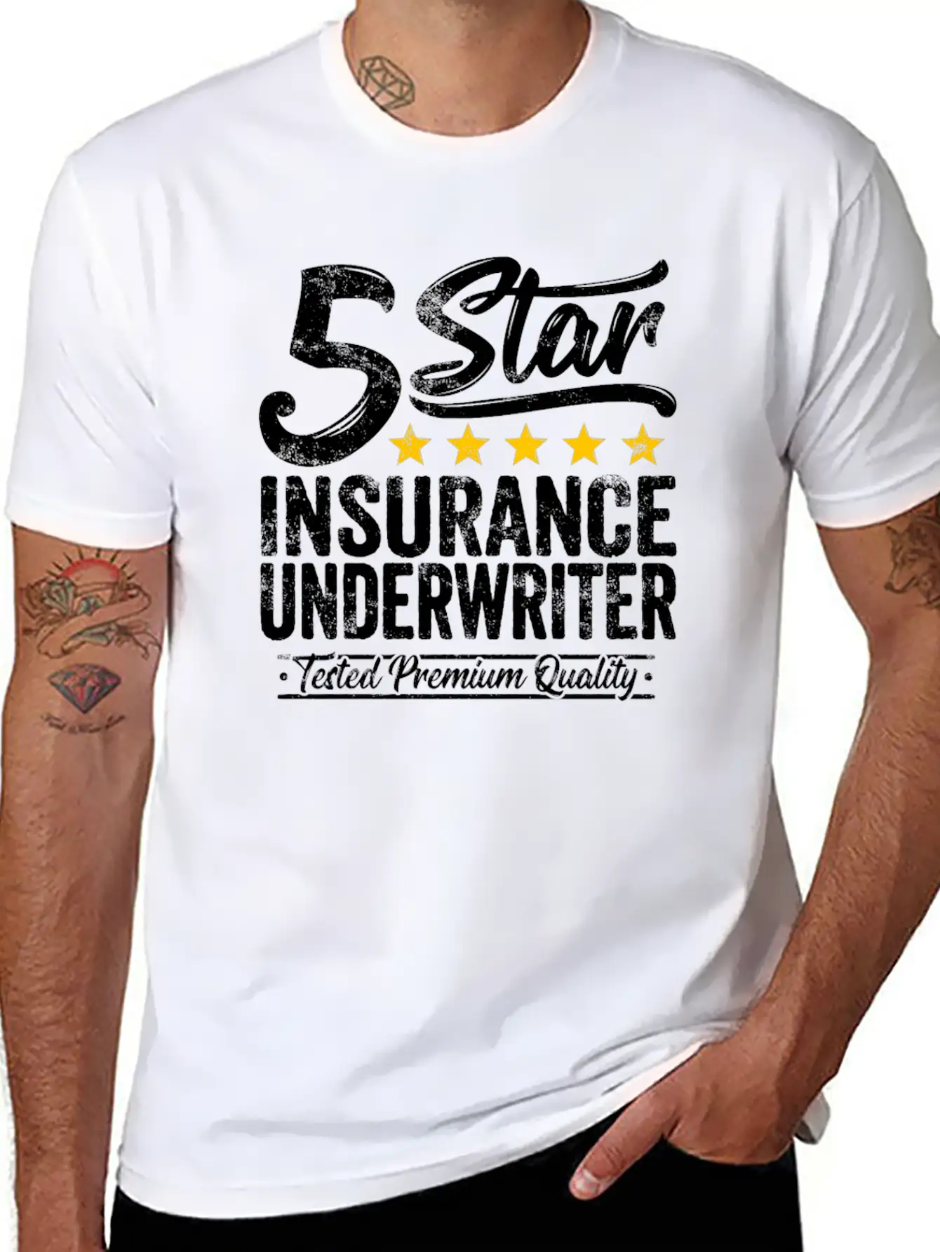 Best Insurance Underwriter Gift 5 Star Workmate Breathable Soft Cotton T-Shirt – Timeless Casual Look