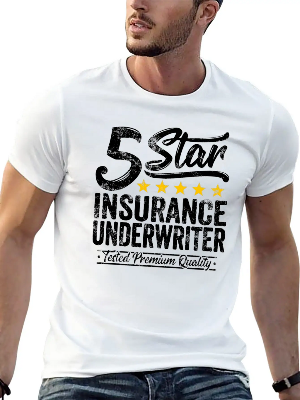 Best Insurance Underwriter Gift 5 Star Workmate Breathable Soft Cotton T-Shirt – Timeless Casual Look