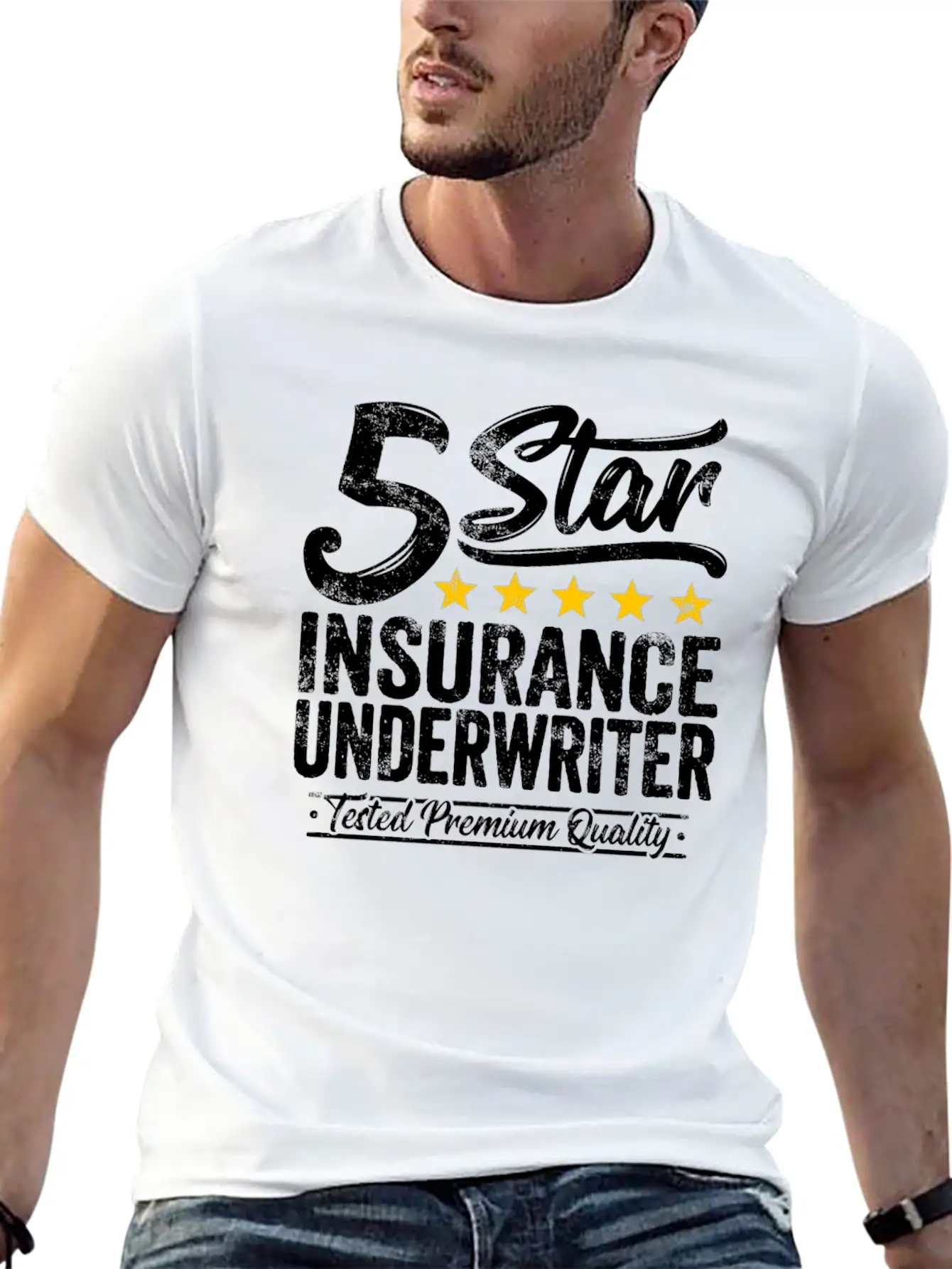Best Insurance Underwriter Gift 5 Star Workmate Breathable Soft Cotton T-Shirt – Timeless Casual Look