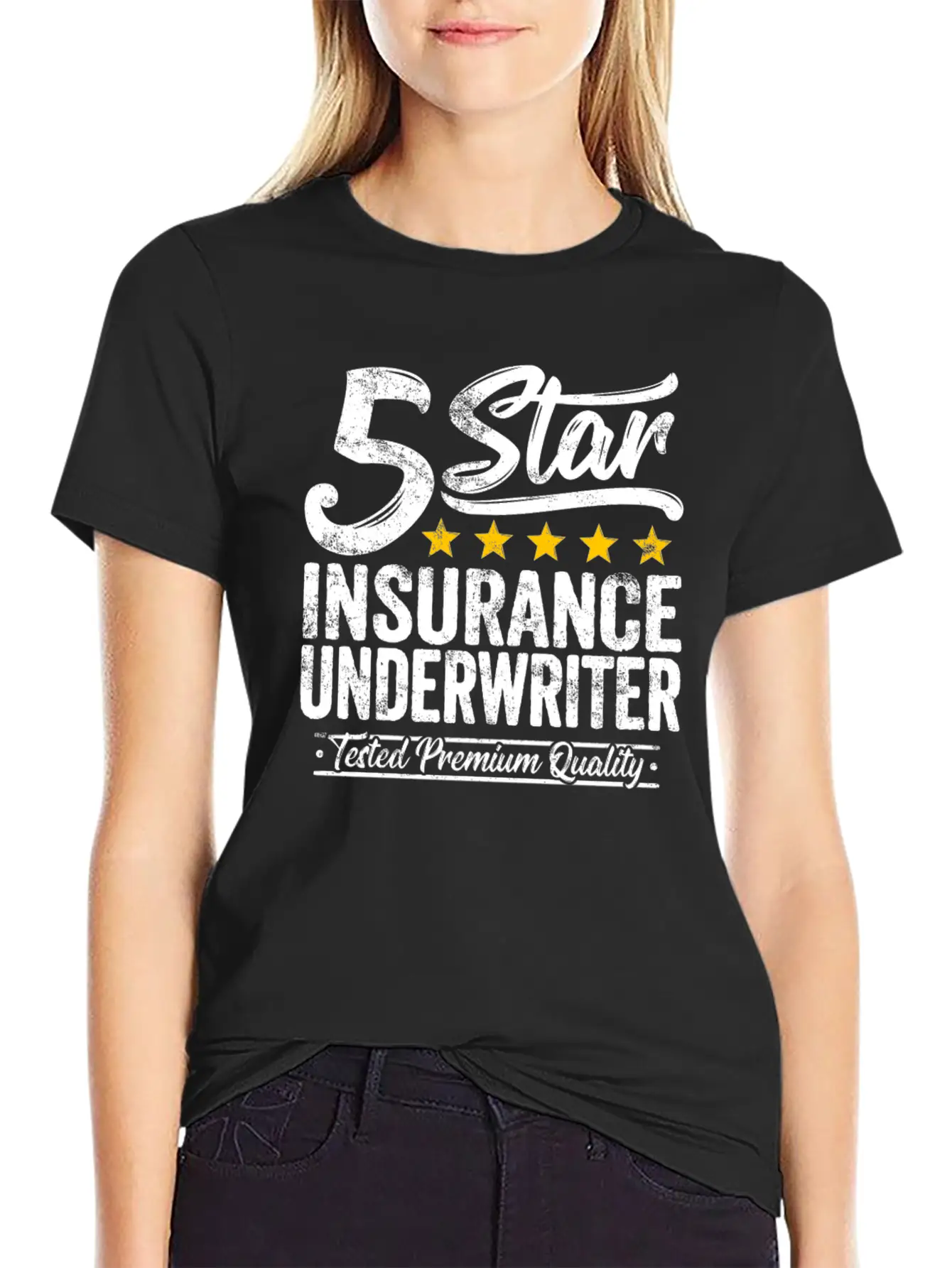 Best Insurance Underwriter Gift 5 Star Workmate Breathable Soft Cotton T-Shirt – Timeless Casual Look