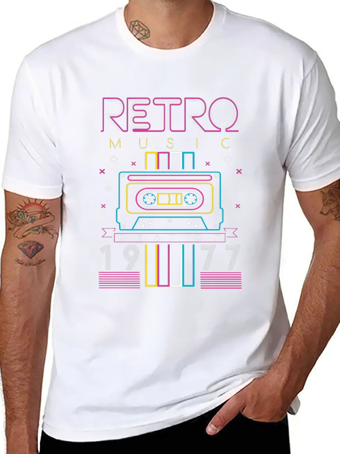 Best Of 1977 Retro Cassette Vintage Birthday Unisex Casual T-Shirt – Clean Design For Daily Comfort