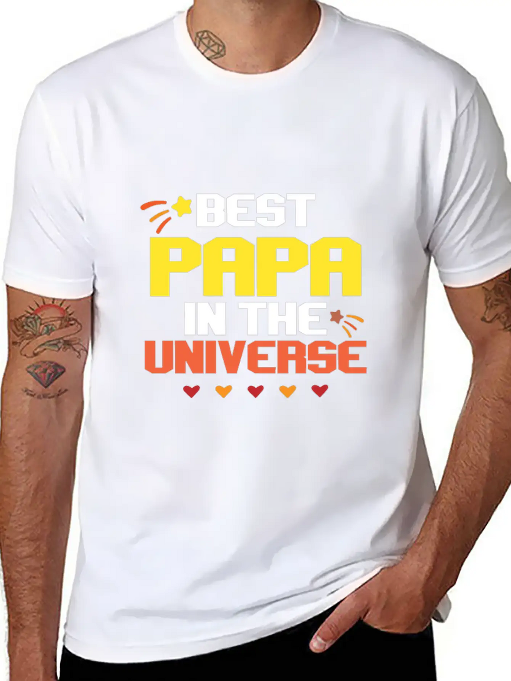 Best Papa In The Universe Unisex Short Sleeve Soft Cotton T-Shirt – Casual Everyday Wear