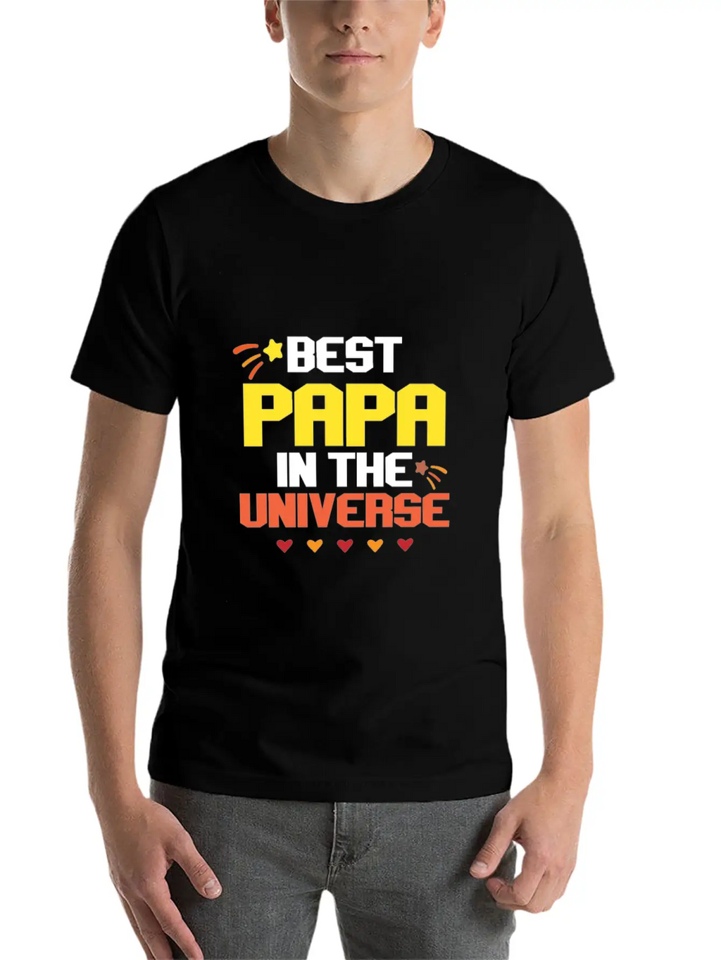 Best Papa In The Universe Unisex Short Sleeve Soft Cotton T-Shirt – Casual Everyday Wear