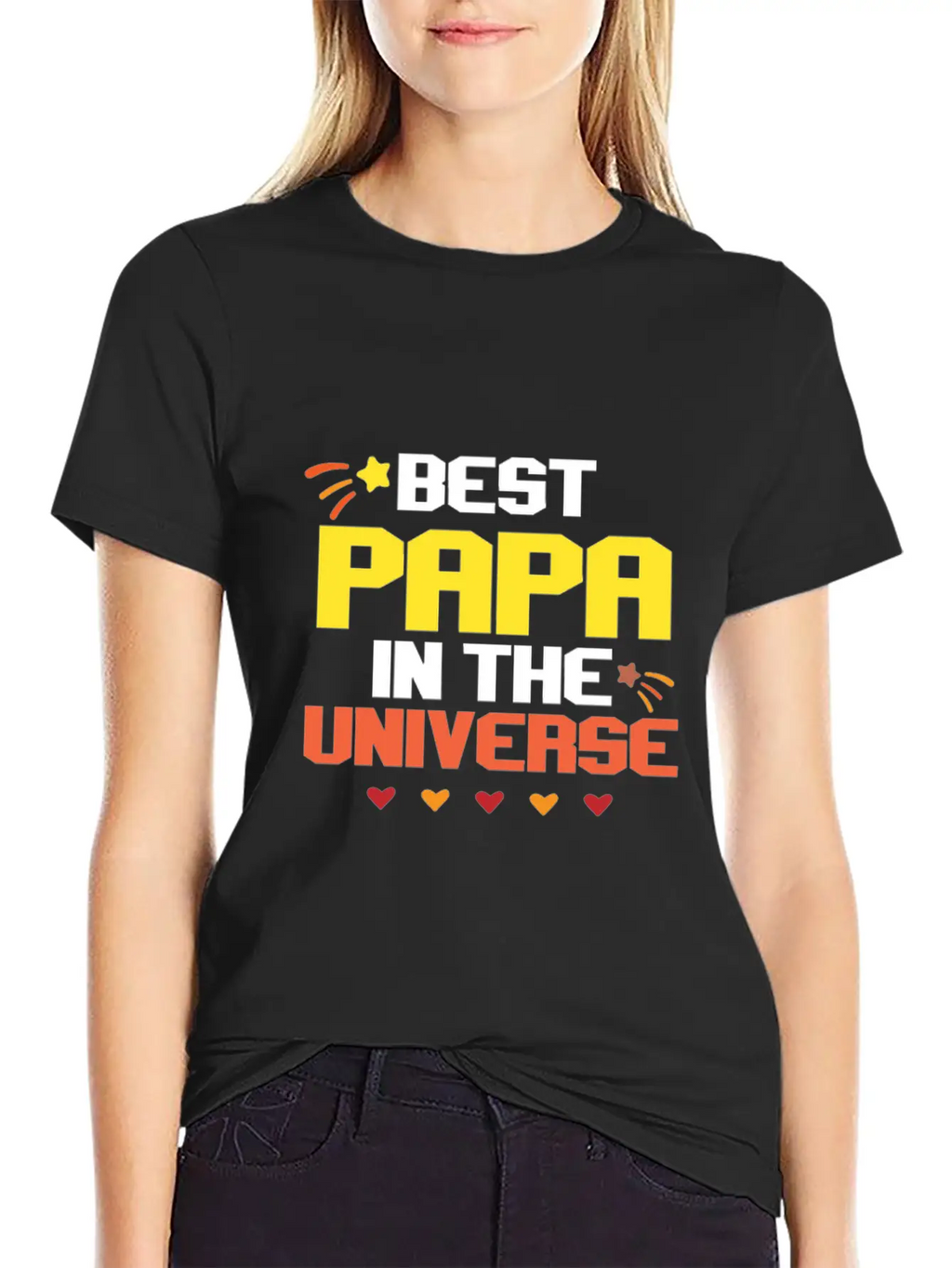 Best Papa In The Universe Unisex Short Sleeve Soft Cotton T-Shirt – Casual Everyday Wear