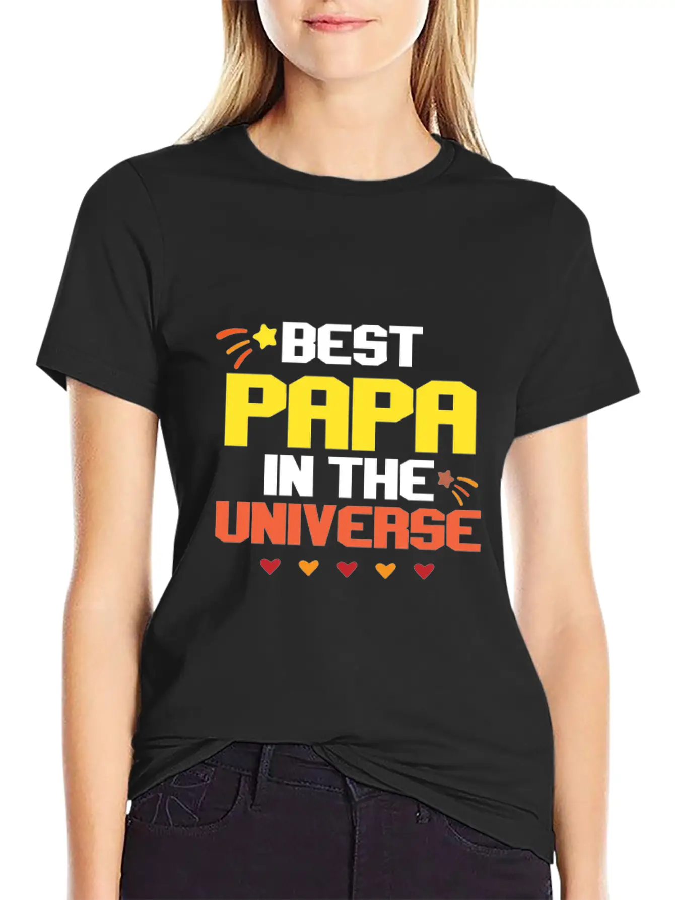 Best Papa In The Universe Unisex Short Sleeve Soft Cotton T-Shirt – Casual Everyday Wear