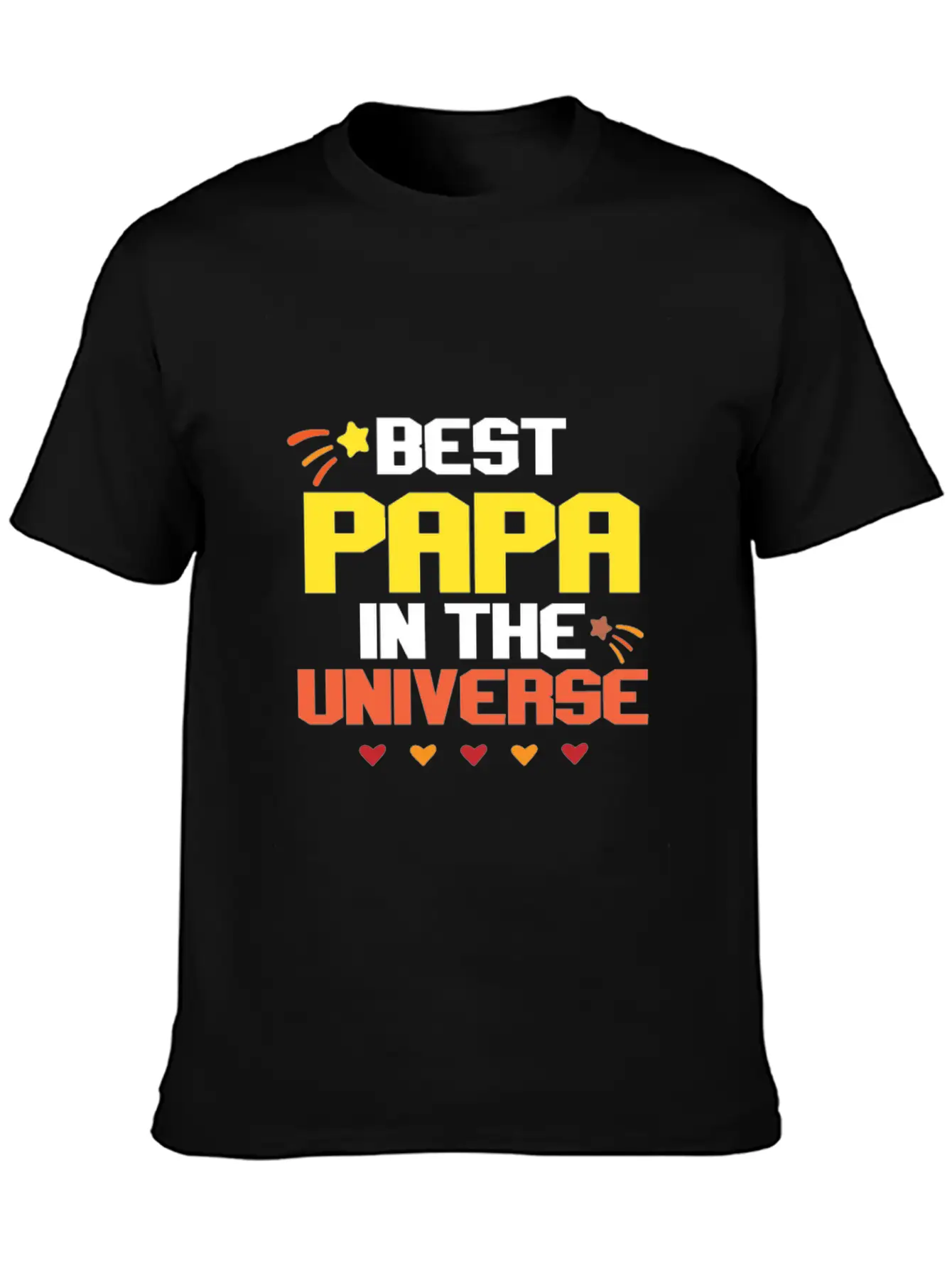 Best Papa In The Universe Unisex Short Sleeve Soft Cotton T-Shirt – Casual Everyday Wear