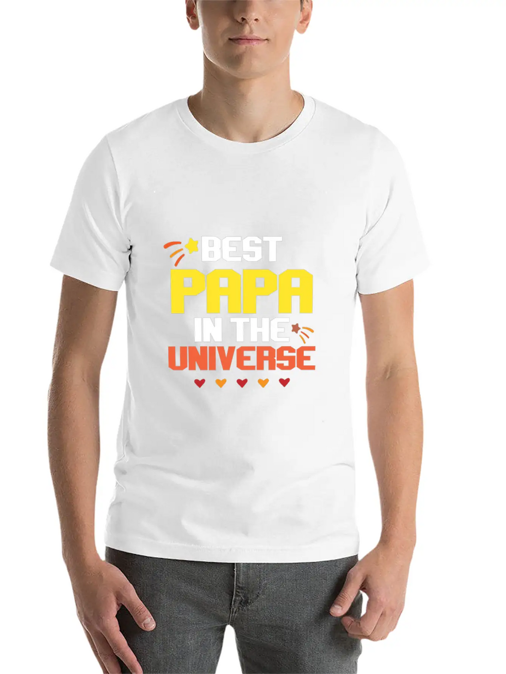Best Papa In The Universe Unisex Short Sleeve Soft Cotton T-Shirt – Casual Everyday Wear