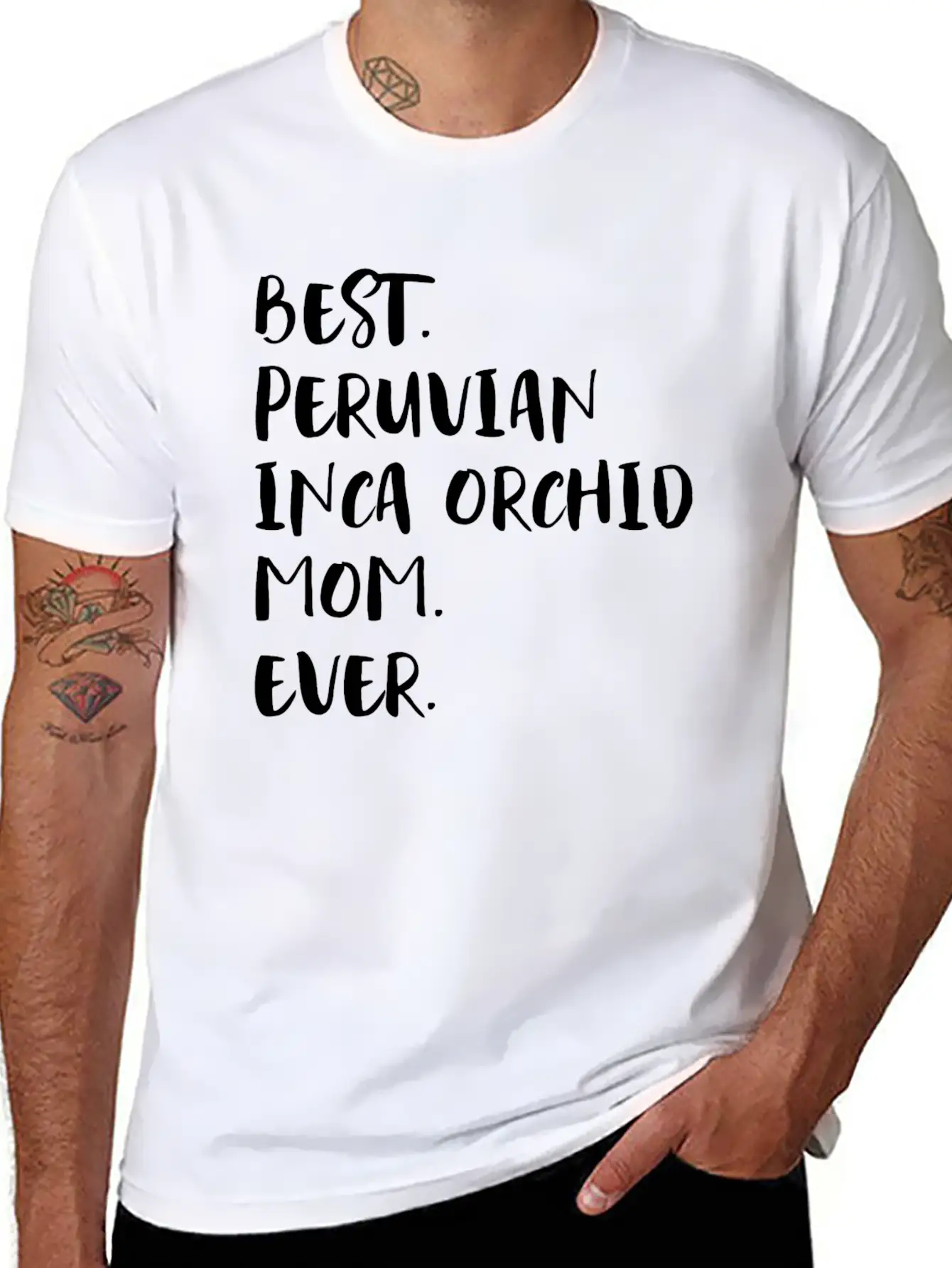 Best Peruvian Inca Orchid Mom Ever Unisex Short Sleeve Soft Cotton T-Shirt – Casual Everyday Wear