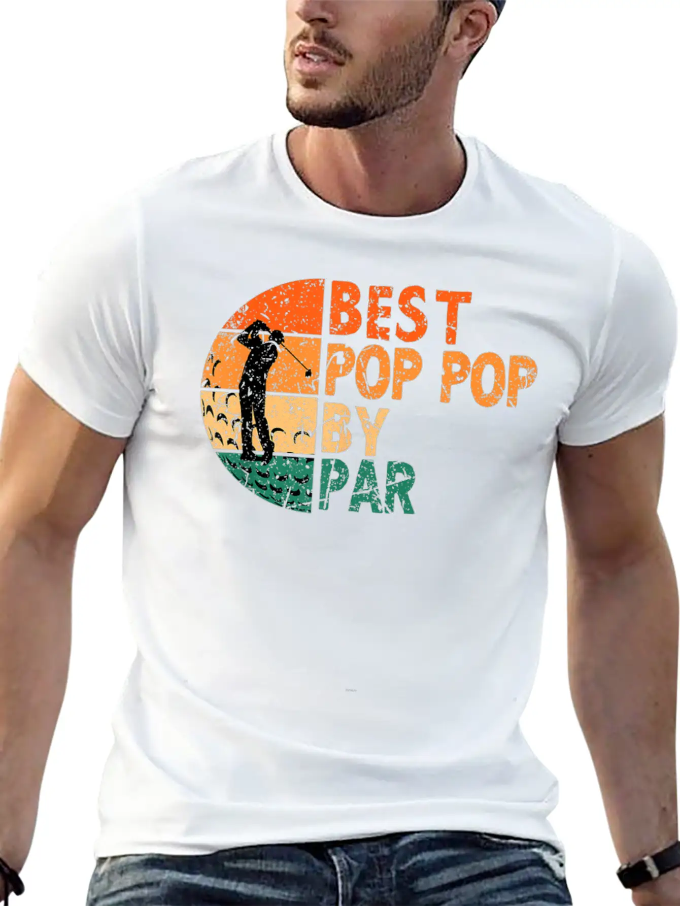 Best Pop Pop By Par Golf Fathers Day Golfing Funny Essential Cotton Tee For Daily Outfits – Unisex Style