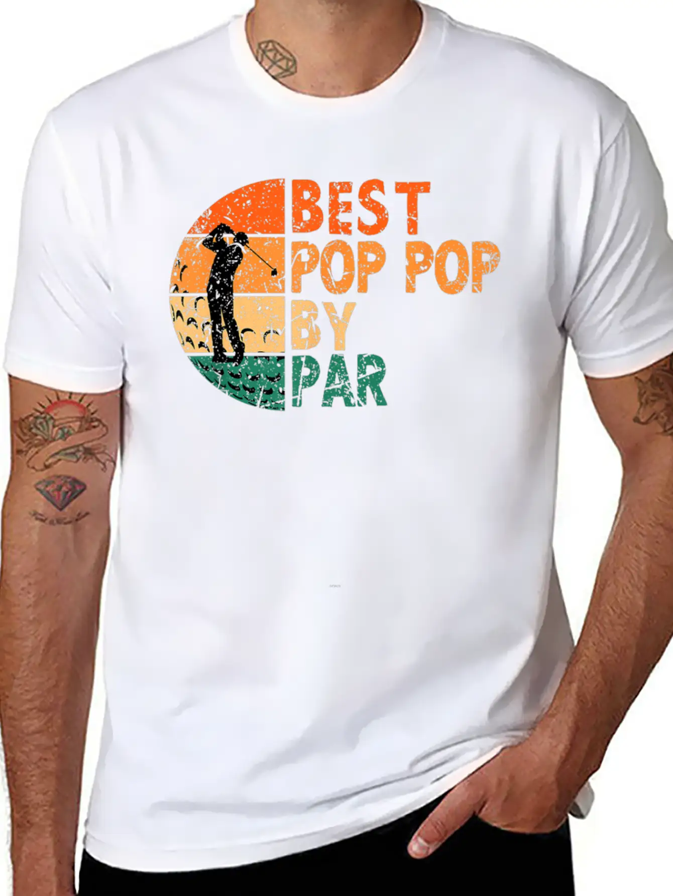 Best Pop Pop By Par Golf Fathers Day Golfing Funny Essential Cotton Tee For Daily Outfits – Unisex Style