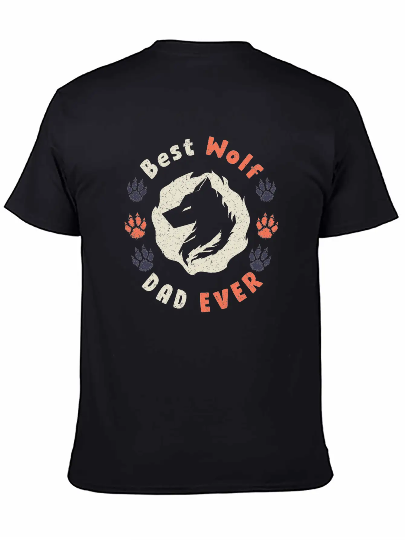Best Wolf Dad Ever Breathable Soft Cotton T-Shirt – Timeless Casual Look