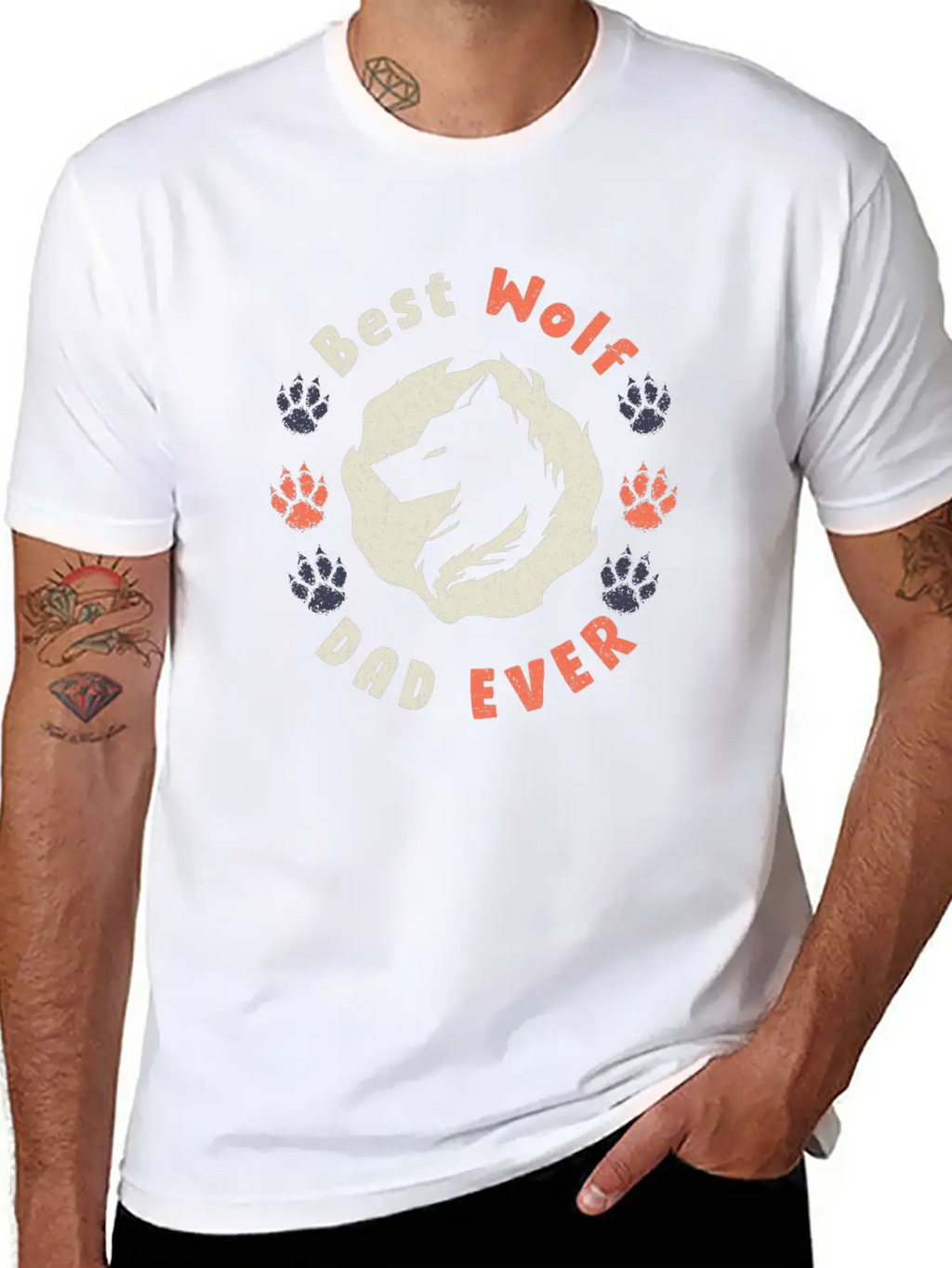 Best Wolf Dad Ever Breathable Soft Cotton T-Shirt – Timeless Casual Look