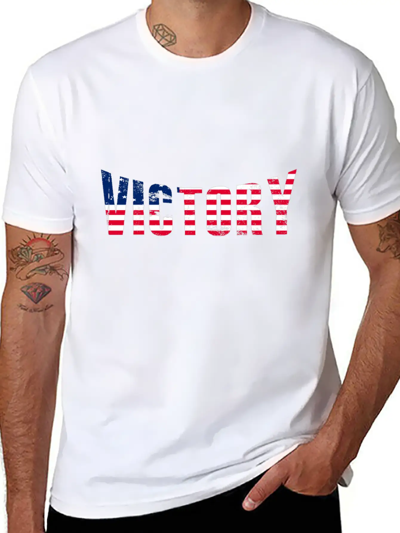 Betsy Ross American Flag Victory T-Shirt Unisex Short Sleeve Soft Cotton T-Shirt – Casual Everyday Wear