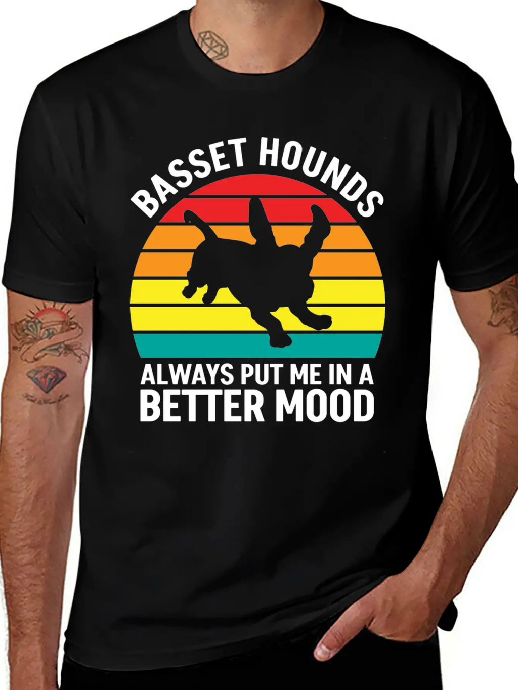 Better Mood Basset Hounds Breathable Soft Cotton T-Shirt – Timeless Casual Look