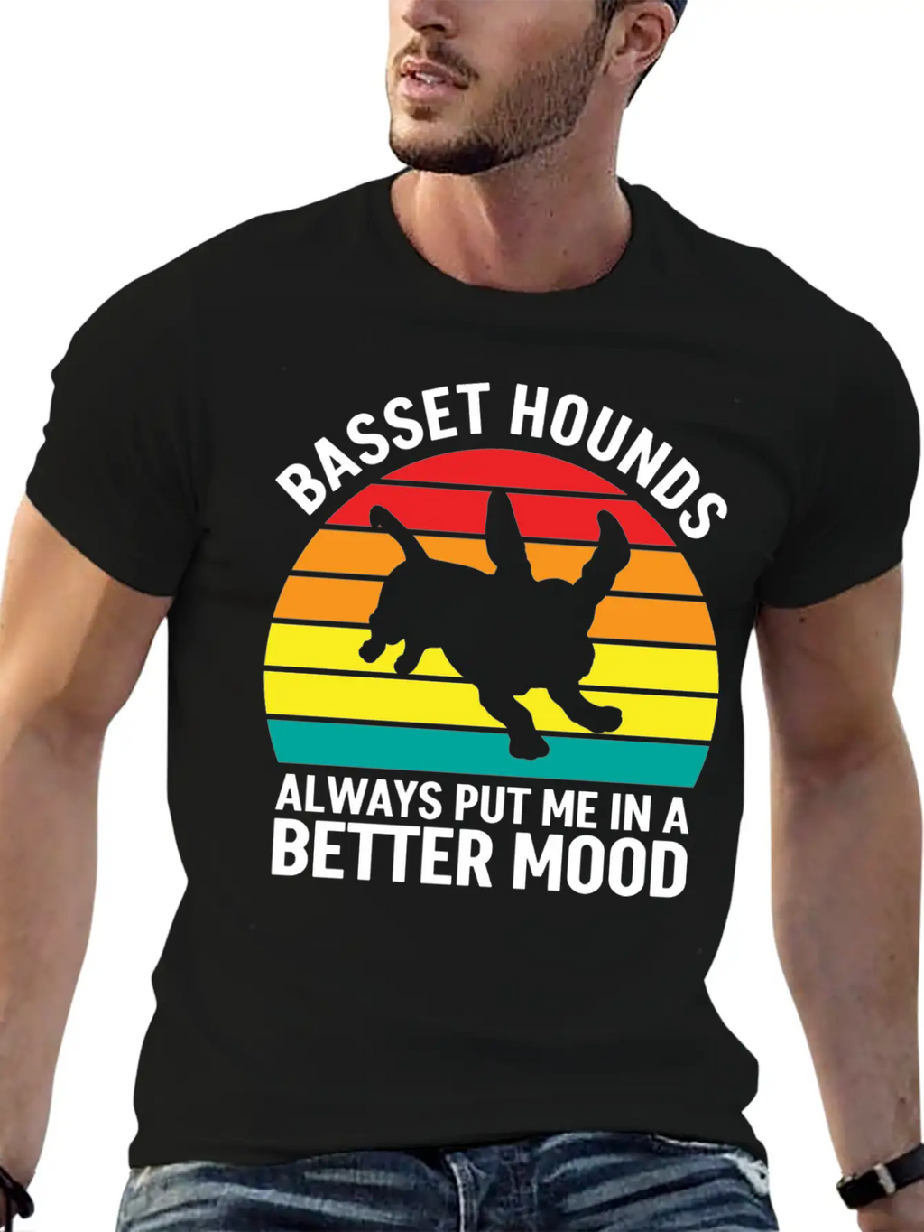 Better Mood Basset Hounds Breathable Soft Cotton T-Shirt – Timeless Casual Look
