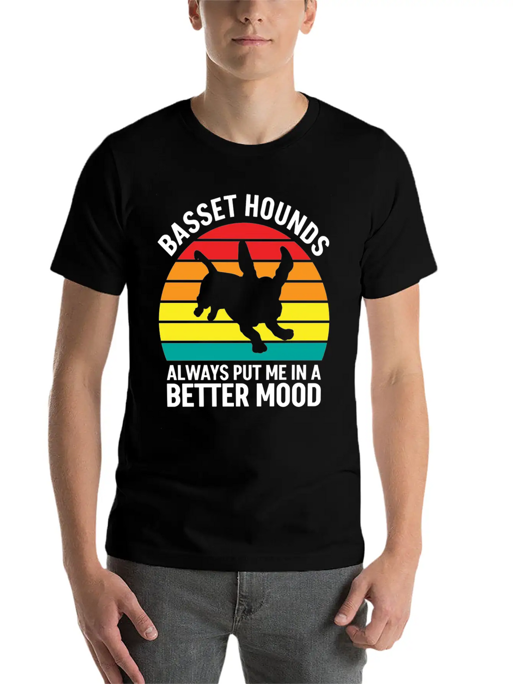 Better Mood Basset Hounds Breathable Soft Cotton T-Shirt – Timeless Casual Look