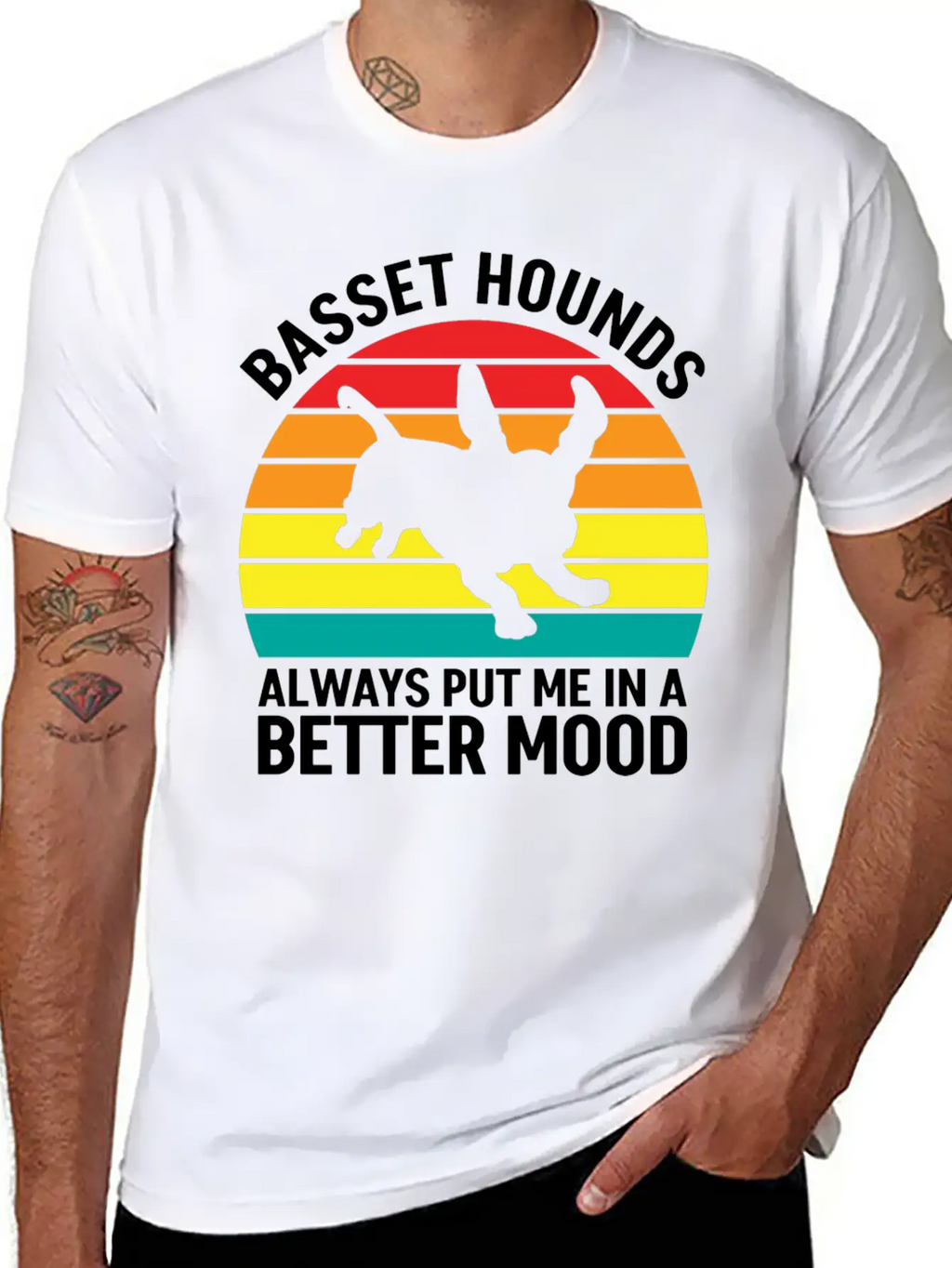 Better Mood Basset Hounds Breathable Soft Cotton T-Shirt – Timeless Casual Look