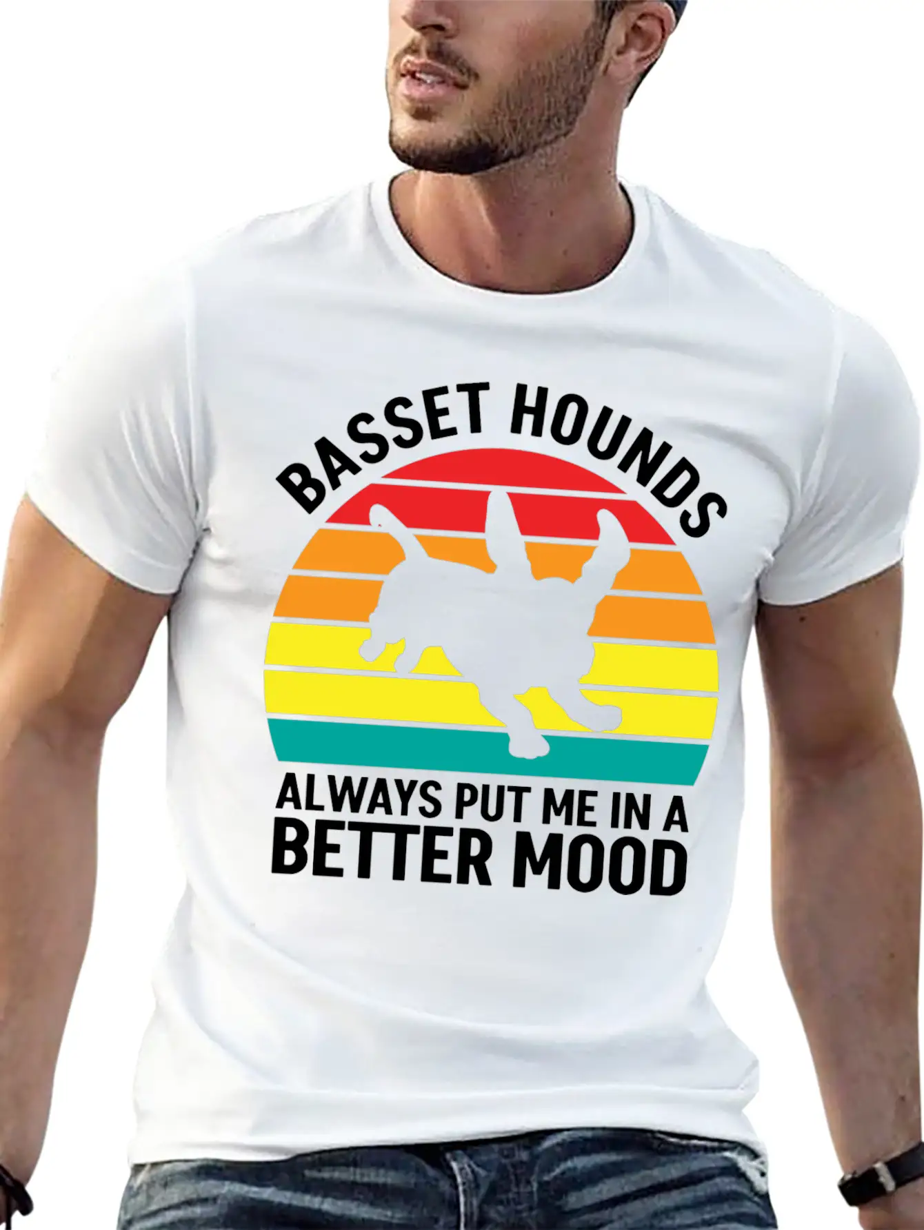 Better Mood Basset Hounds Breathable Soft Cotton T-Shirt – Timeless Casual Look